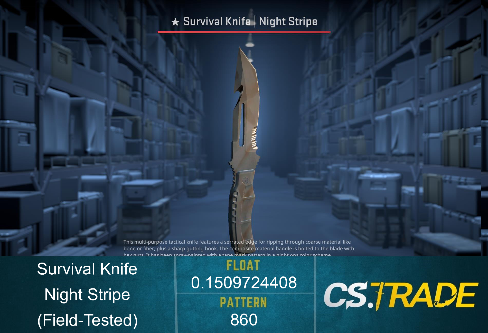 ★ Survival Knife | Night Stripe (Field-Tested) Screenshot