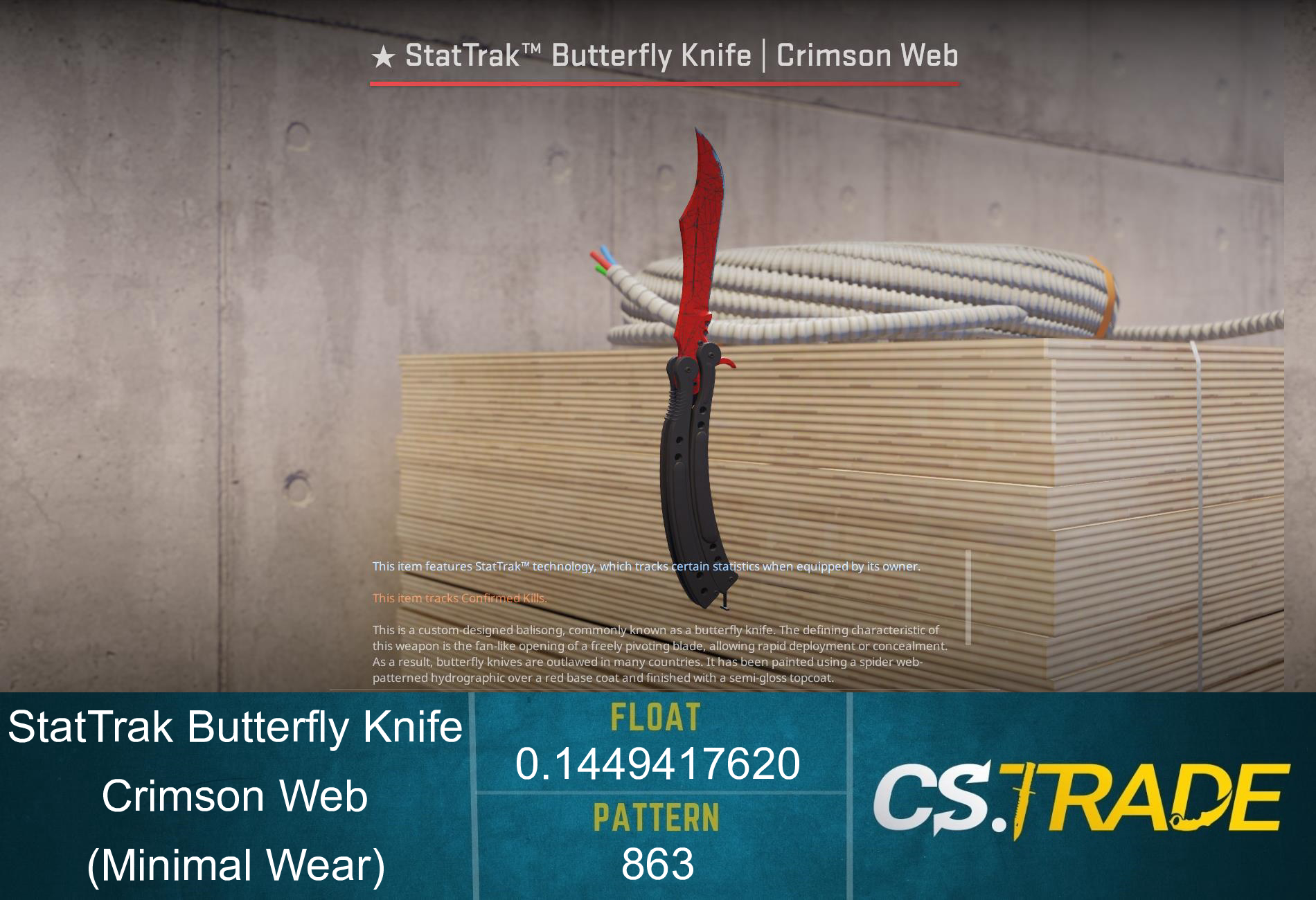 Butterfly Knife Crimson  ⭐️ CS2 Skin
