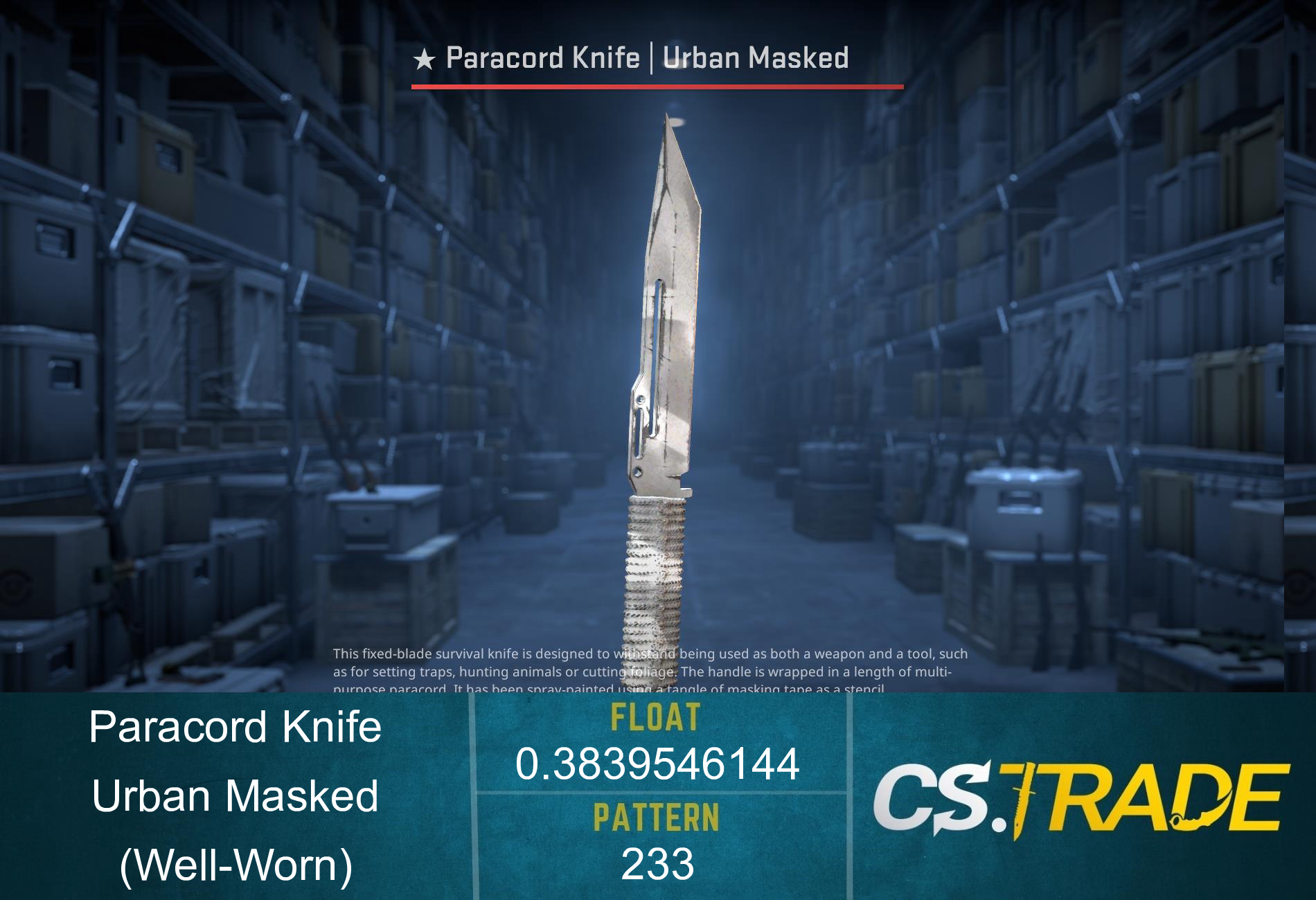 ★ Paracord Knife | Urban Masked (Well-Worn) Screenshot