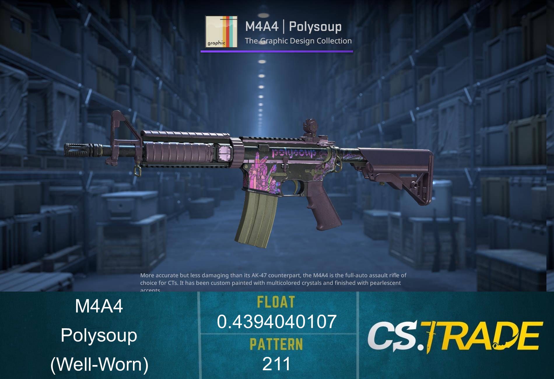 M4A4 | Polysoup (Well-Worn) Screenshot