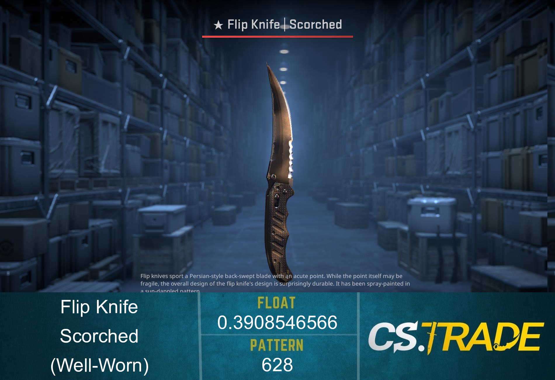★ StatTrak™ Flip Knife | Scorched (Well-Worn) Screenshot