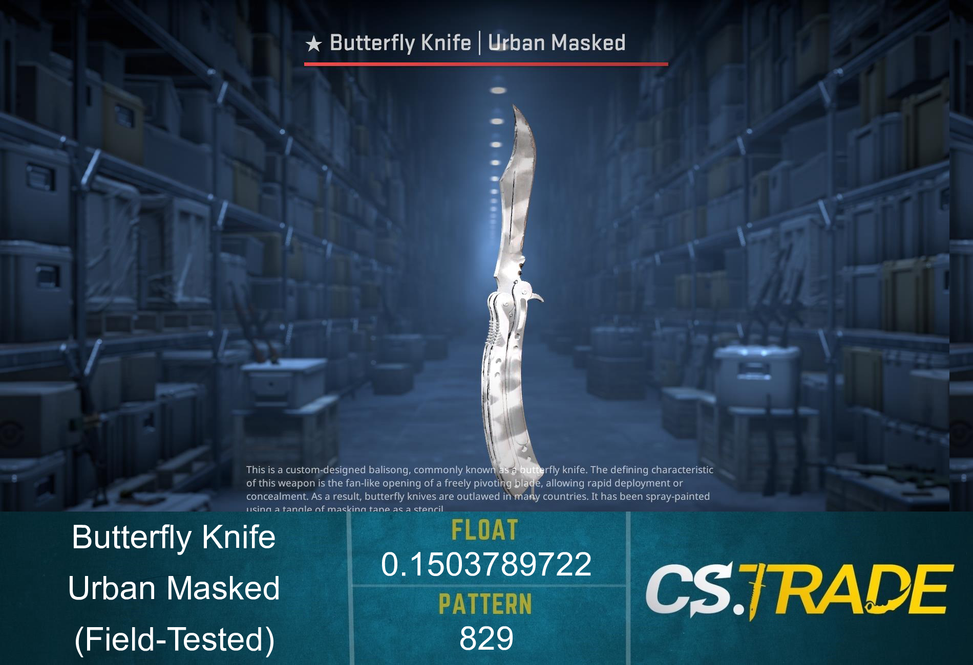 ★ Butterfly Knife | Urban Masked (Field-Tested) Screenshot