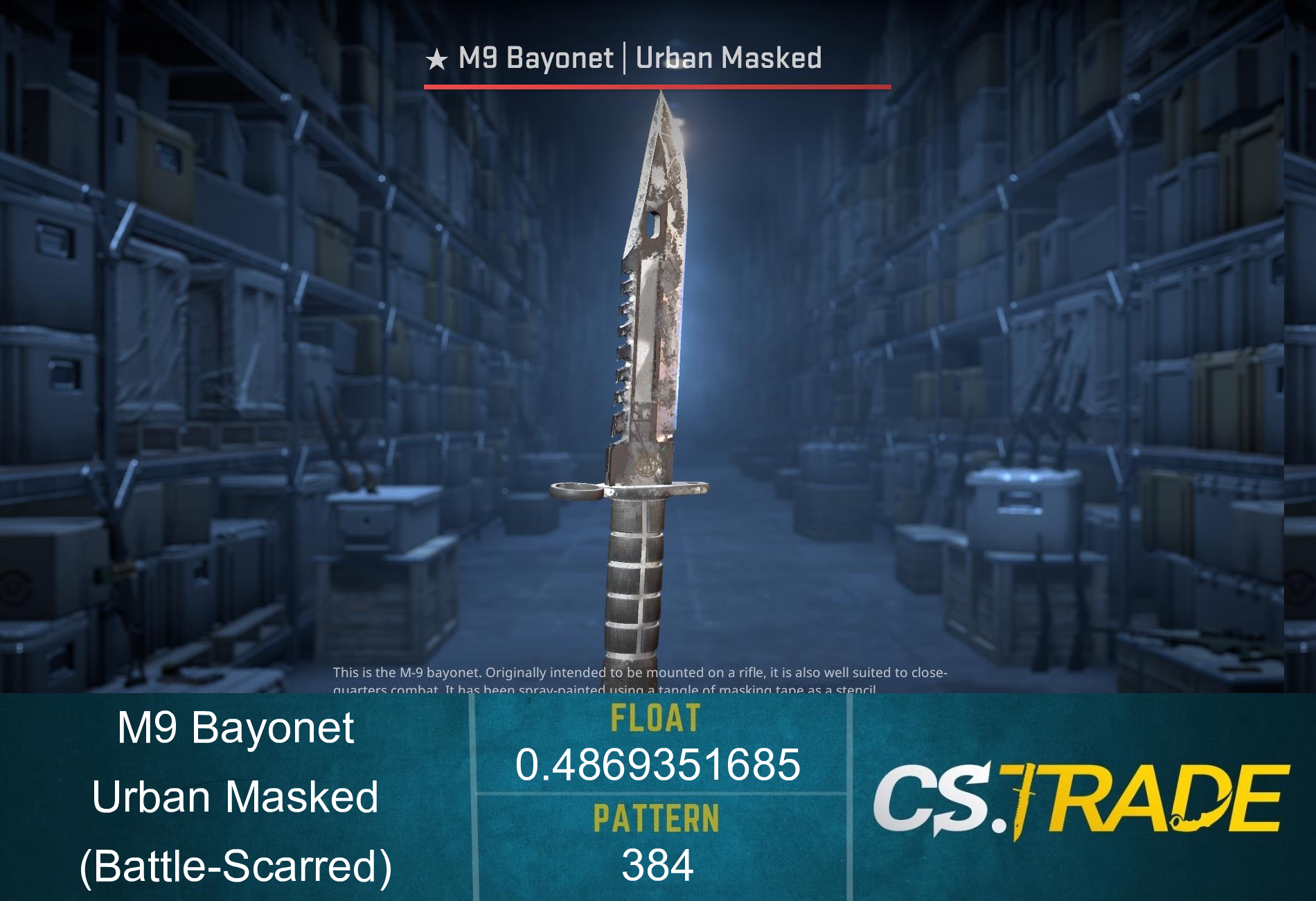 ★ M9 Bayonet | Urban Masked (Battle-Scarred) Screenshot