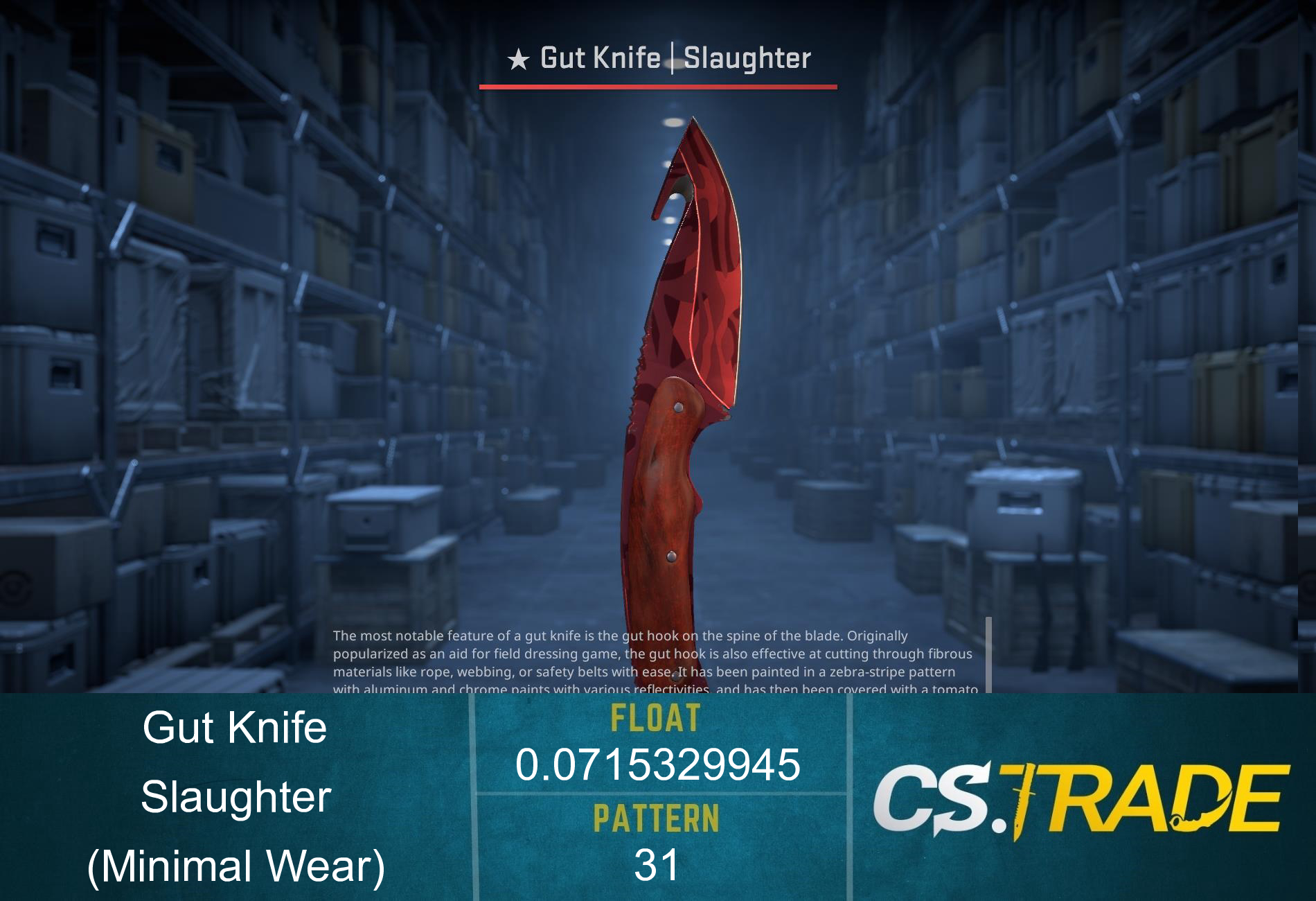 ★ Gut Knife | Slaughter (Minimal Wear) Screenshot