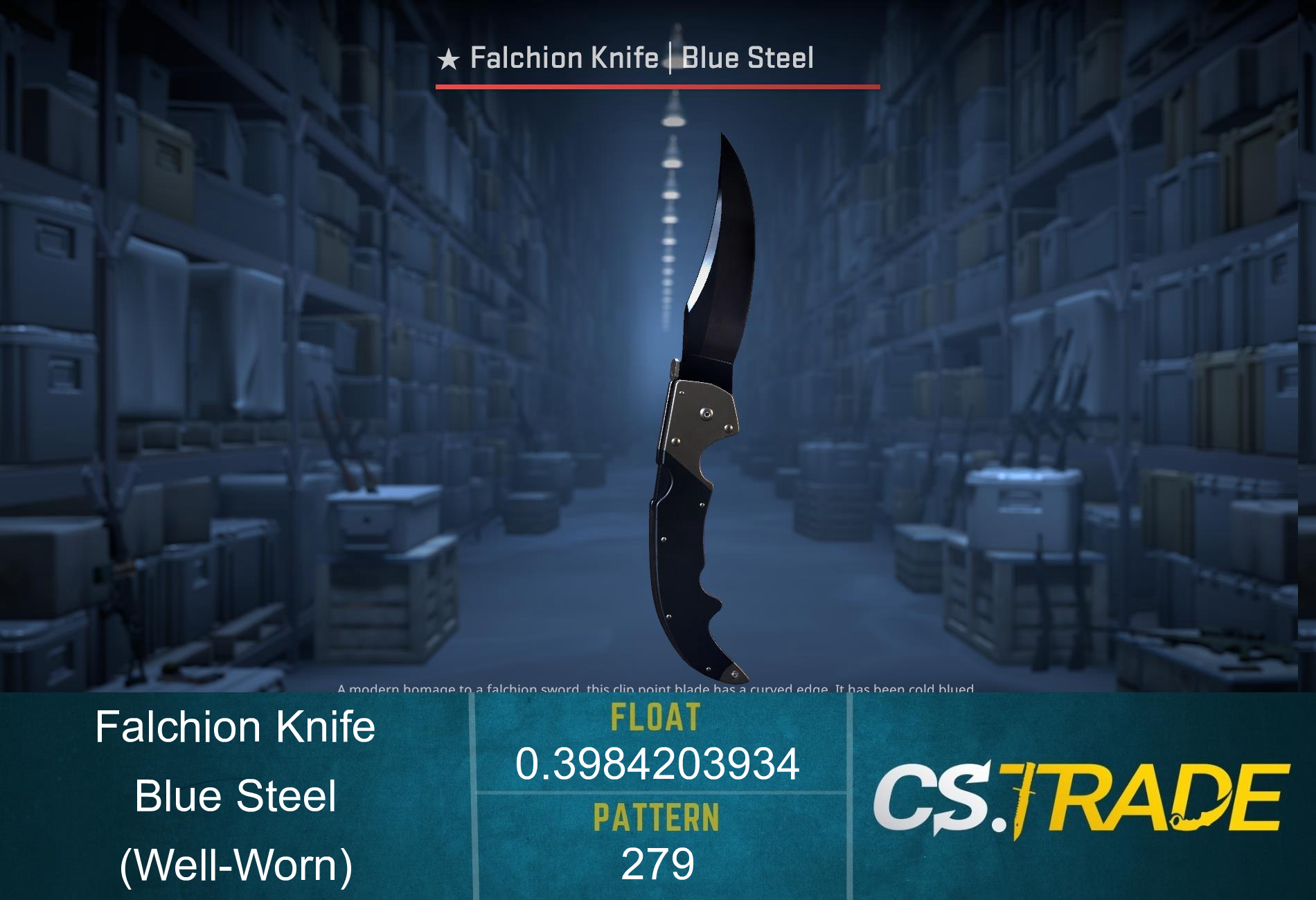 ★ Falchion Knife | Blue Steel (Well-Worn) Screenshot