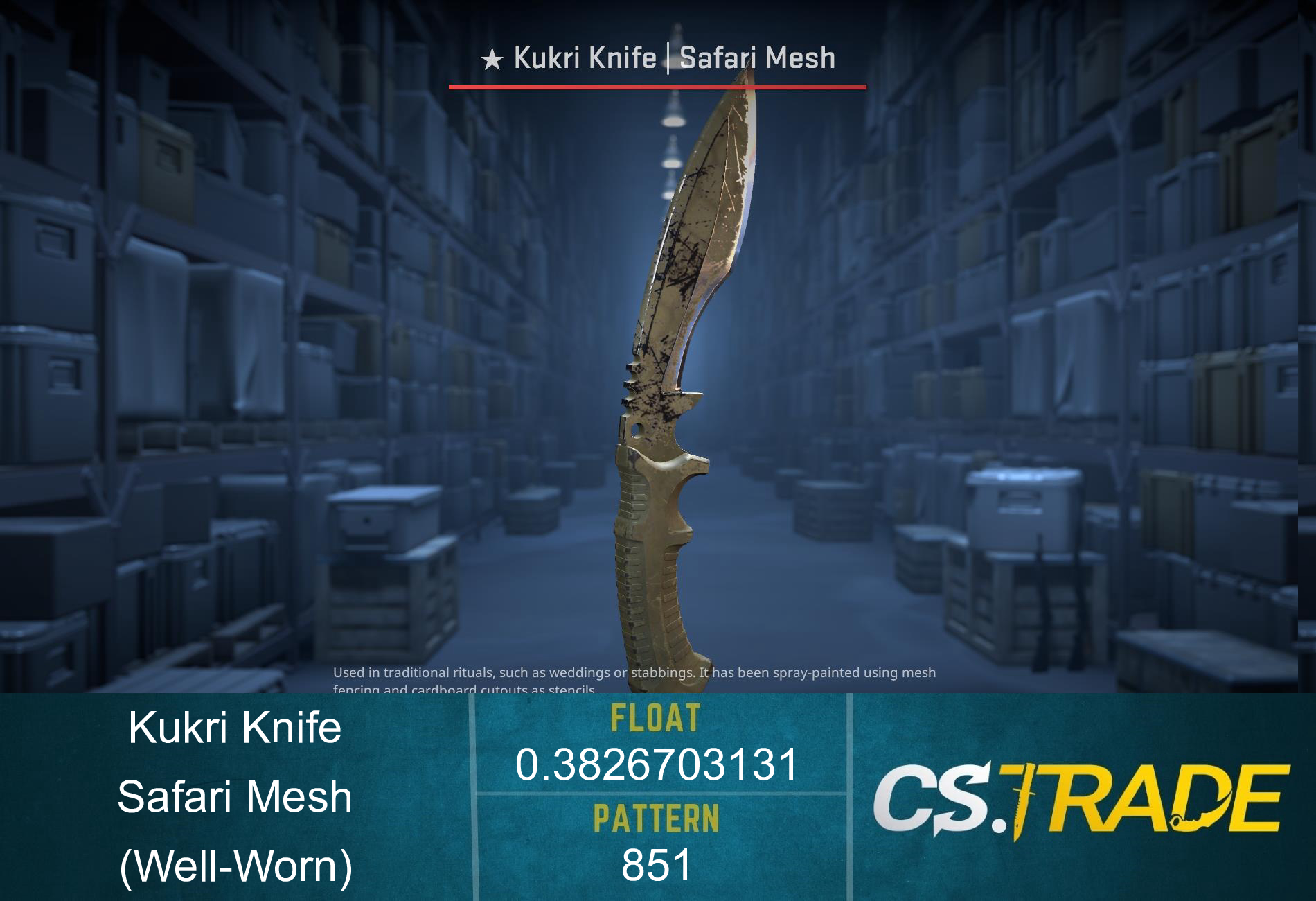 ★ Kukri Knife | Safari Mesh (Well-Worn) Screenshot