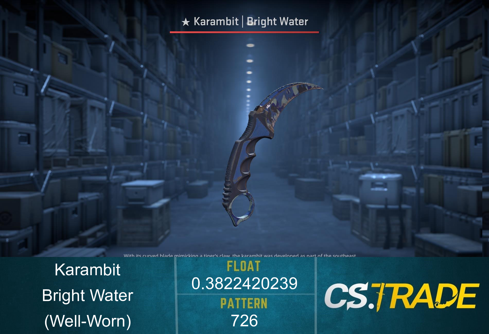 ★ Karambit | Bright Water (Well-Worn) Screenshot