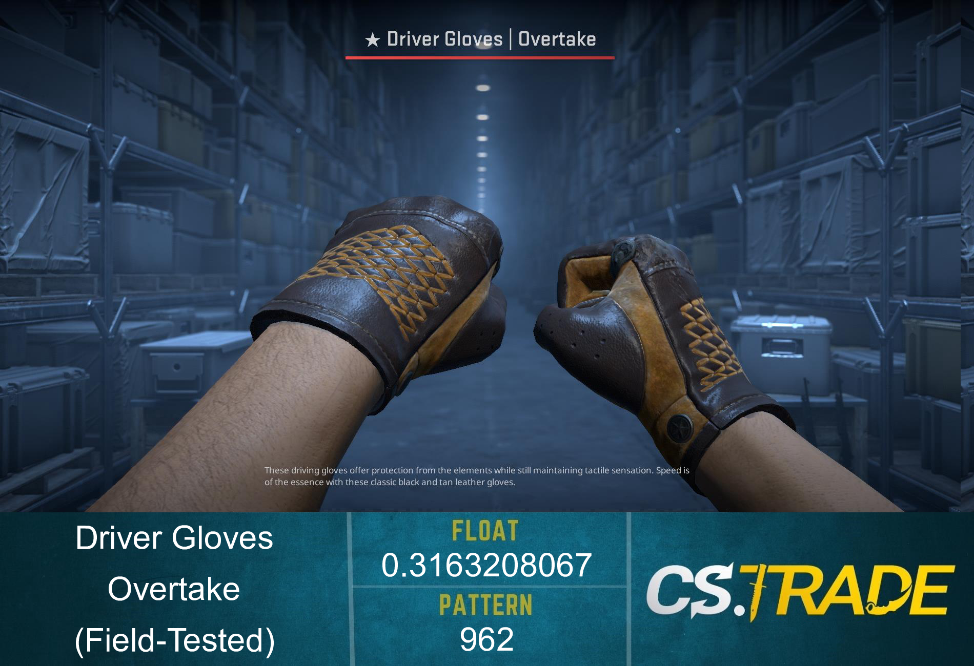 ★ Driver Gloves | Overtake (Factory New) Screenshot