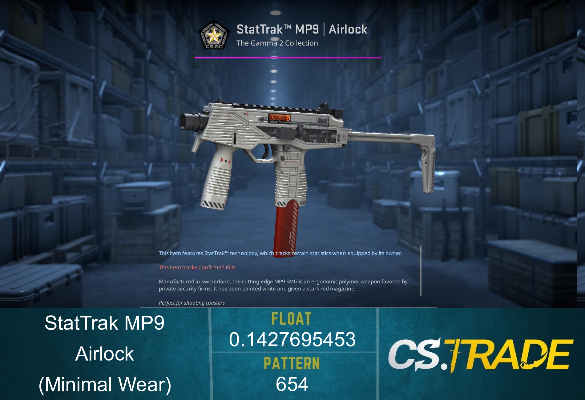 StatTrak™ MP9 | Airlock (Minimal Wear)