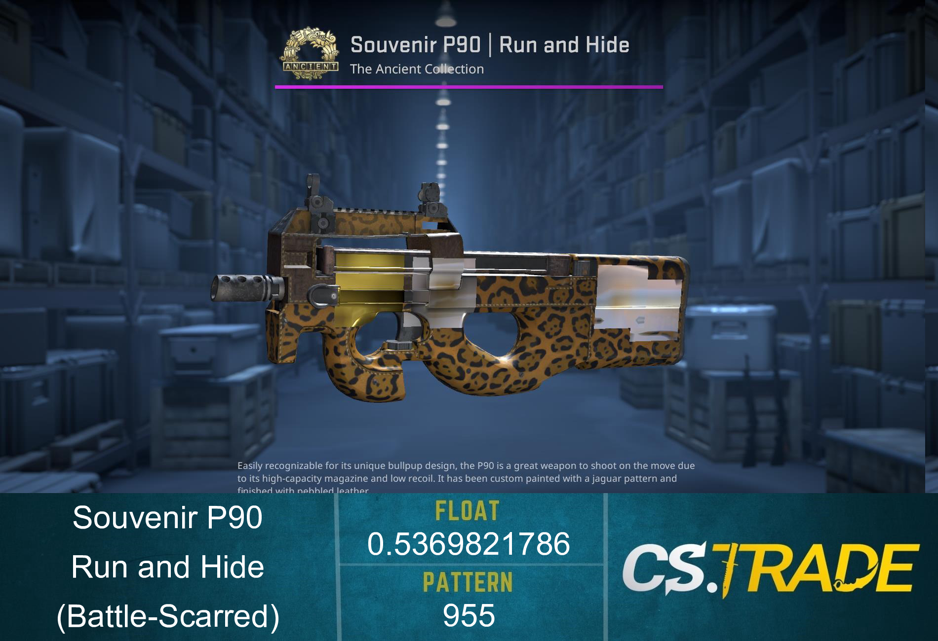Souvenir P90 | Run and Hide (Battle-Scarred) Screenshot