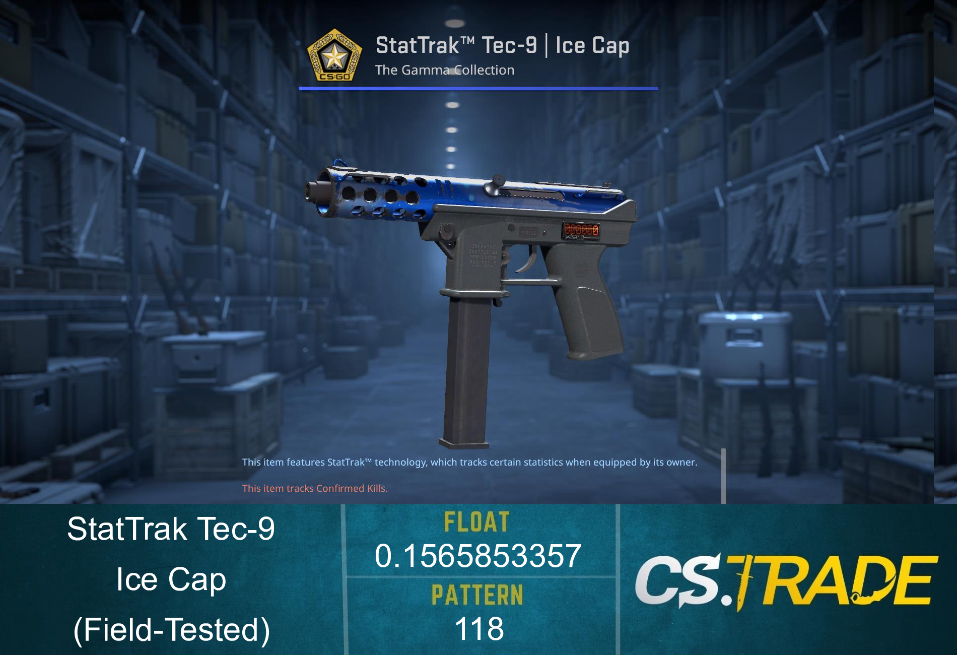 StatTrak™ Tec-9 | Ice Cap (Field-Tested) Screenshot