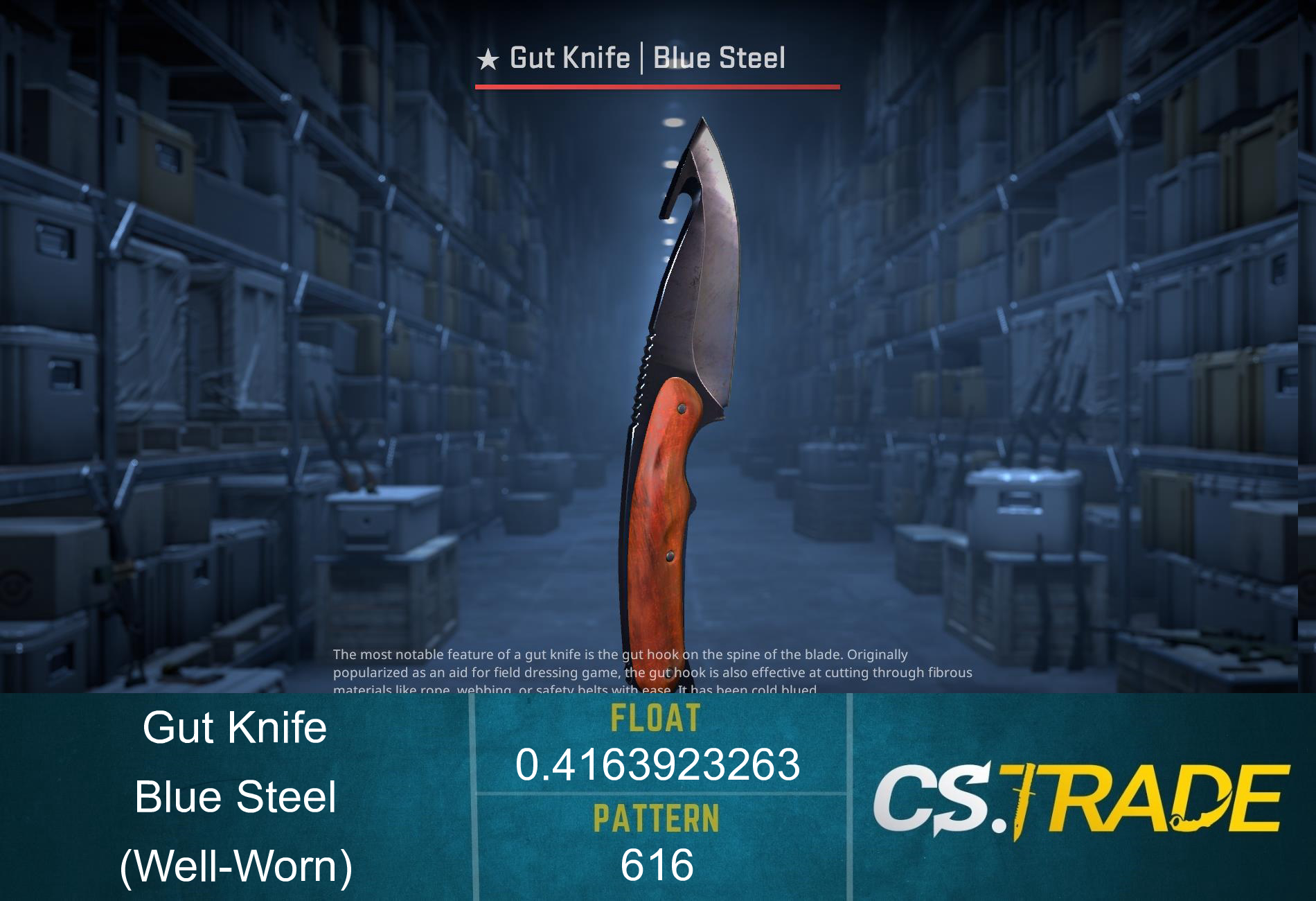 ★ Gut Knife | Blue Steel (Well-Worn) Screenshot