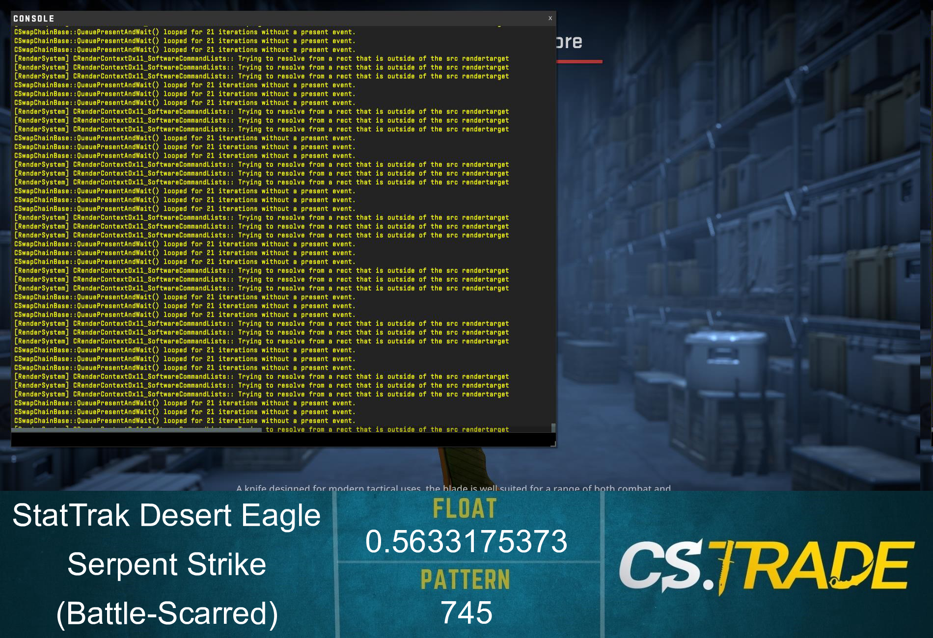 StatTrak™ Desert Eagle | Serpent Strike (Battle-Scarred) Screenshot