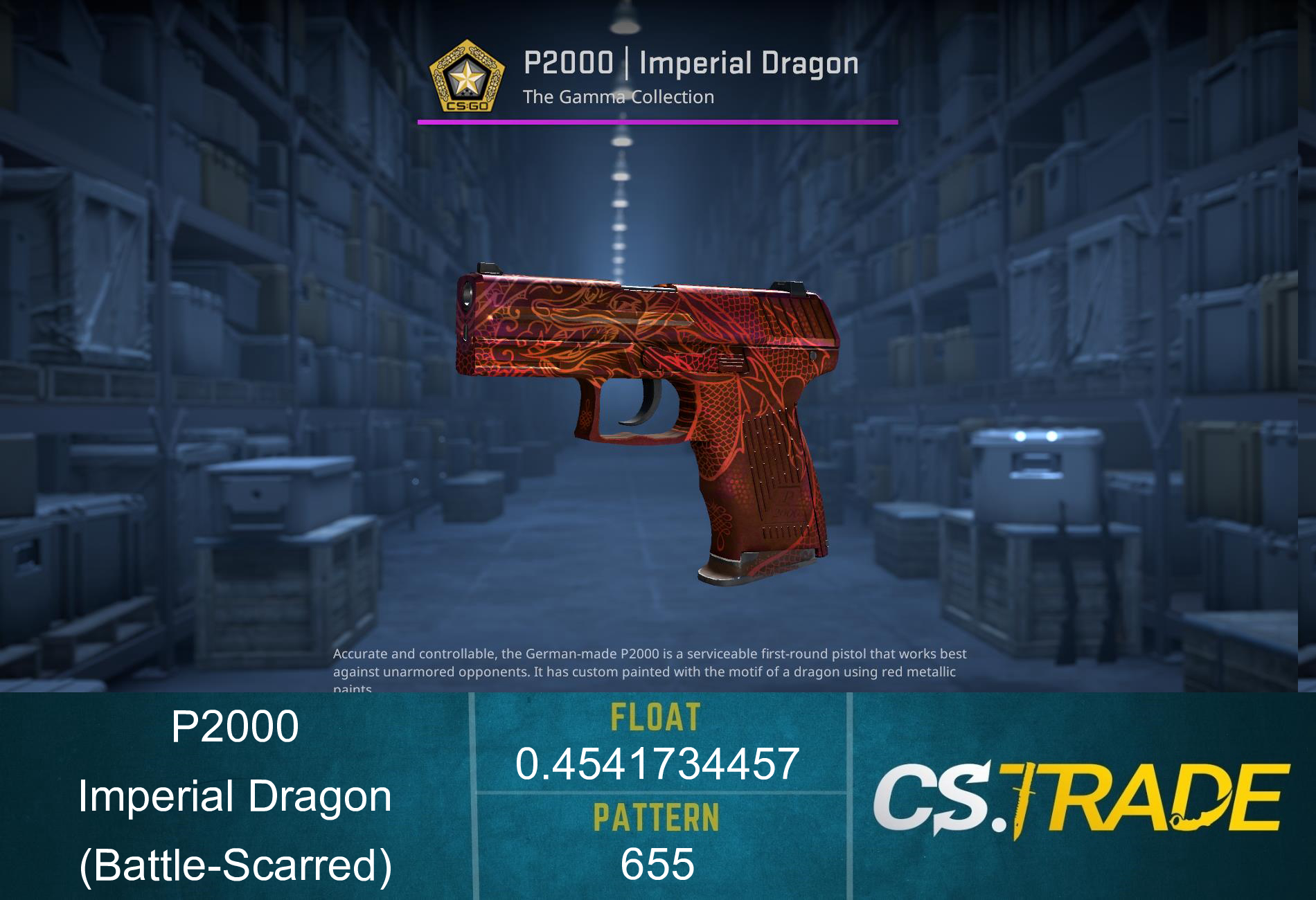 StatTrak™ P2000 | Imperial Dragon (Battle-Scarred) Screenshot