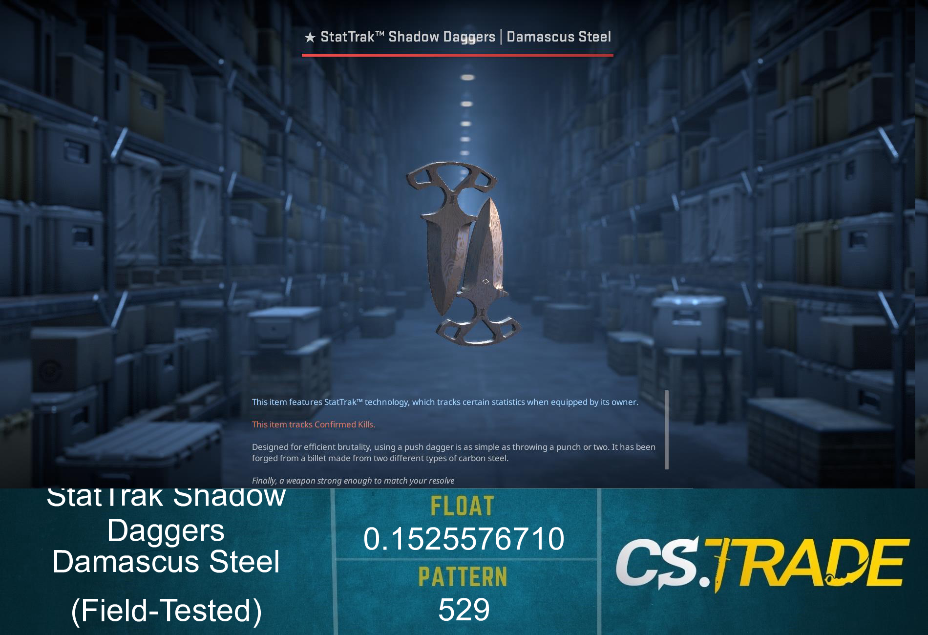 ★ Shadow Daggers | Damascus Steel (Factory New) Screenshot
