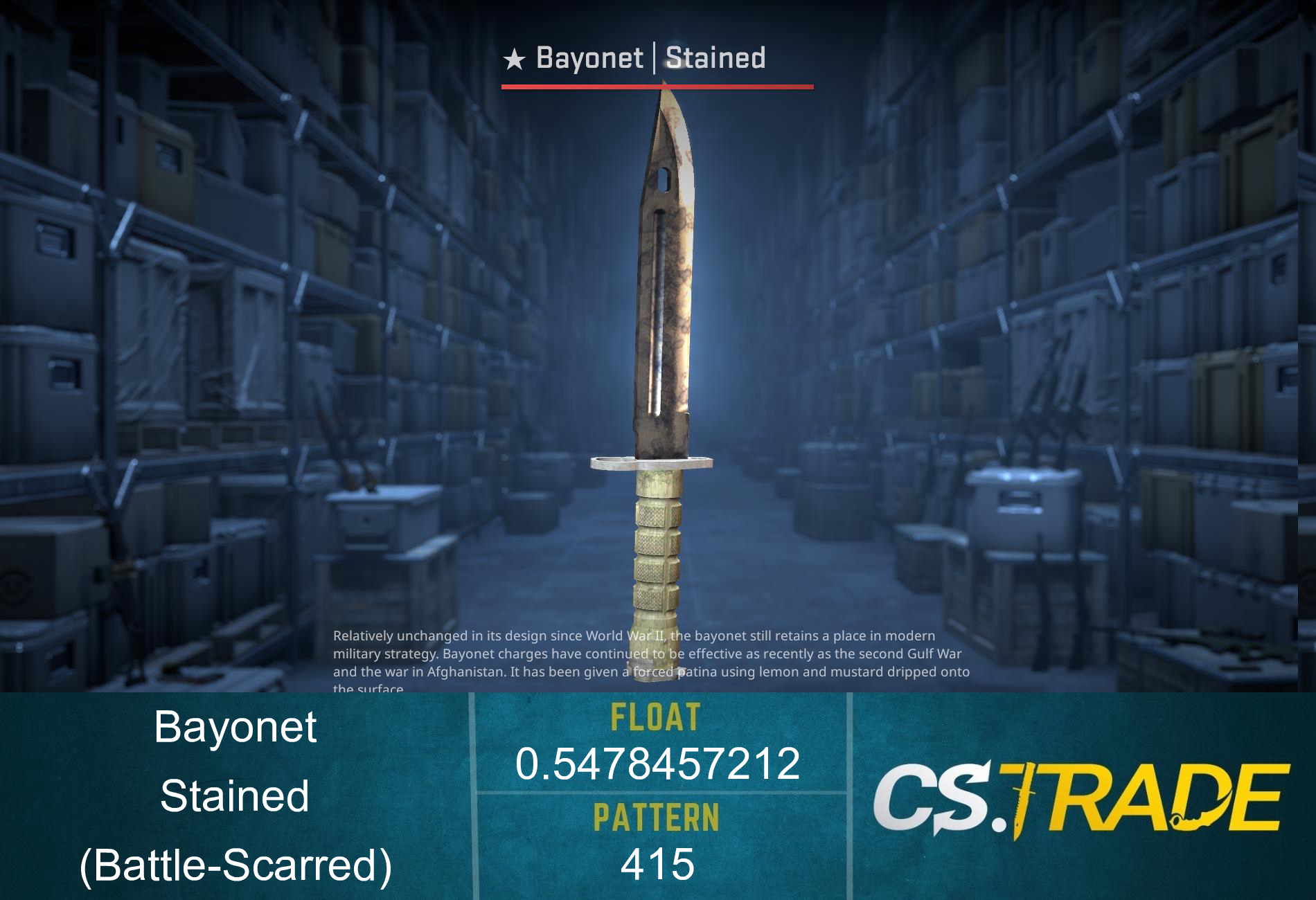 ★ StatTrak™ Bayonet | Stained (Battle-Scarred) Screenshot