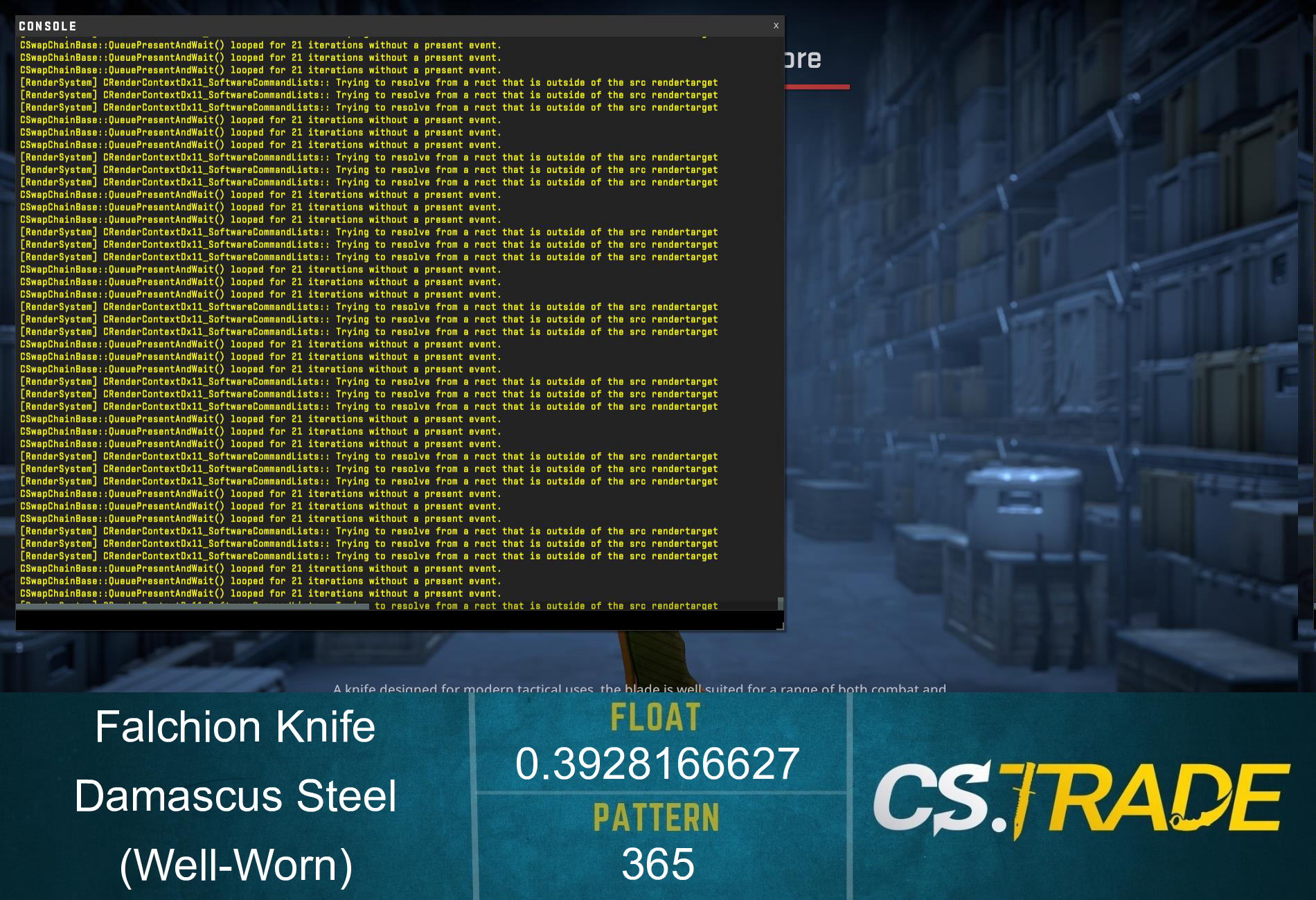 ★ Falchion Knife | Damascus Steel (Well-Worn) Screenshot