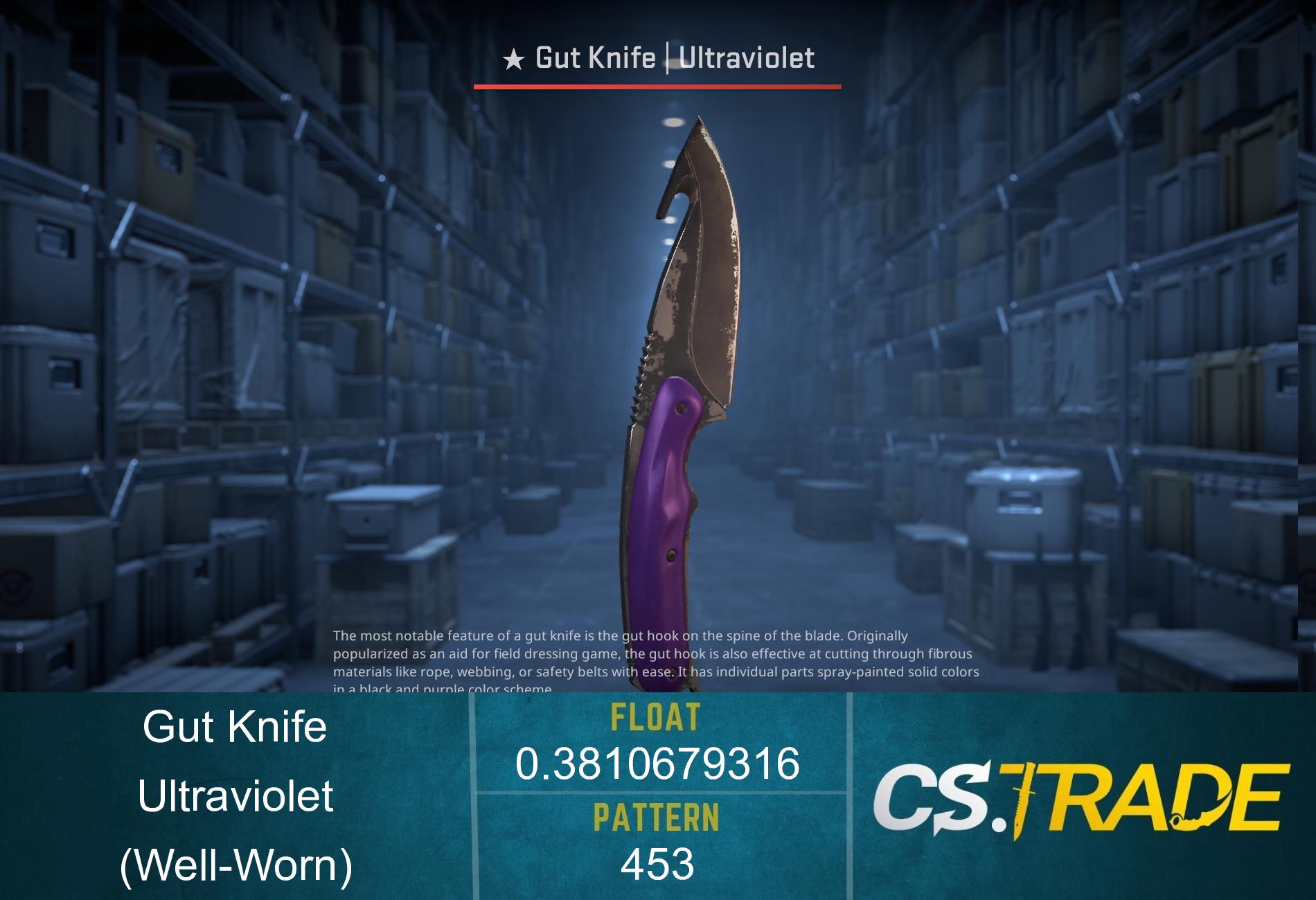 ★ Gut Knife | Ultraviolet (Well-Worn) Screenshot