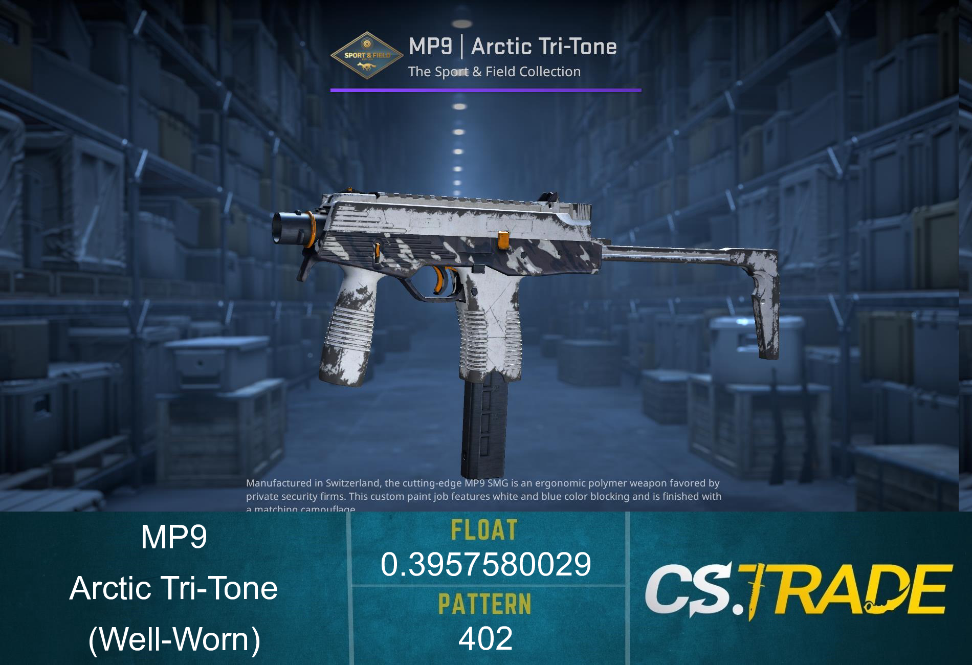 MP9 | Arctic Tri-Tone (Well-Worn) Screenshot