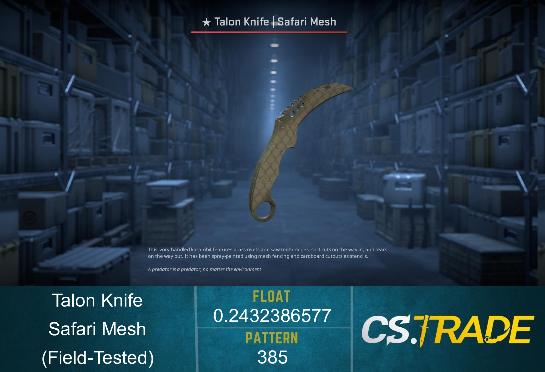 ★ Talon Knife | Safari Mesh (Factory New) Screenshot