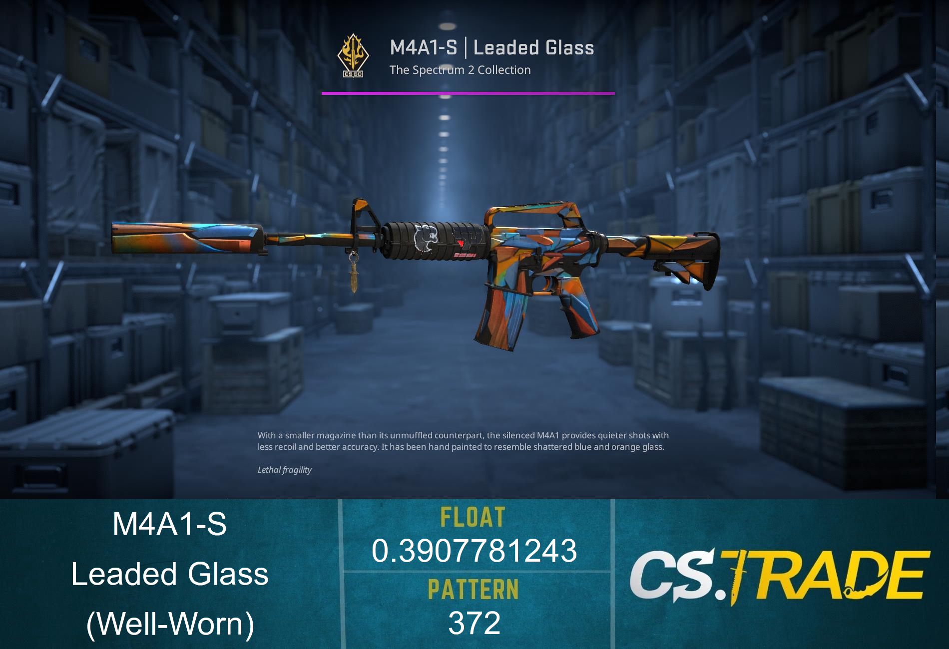 M4A1-S | Leaded Glass (Well-Worn)