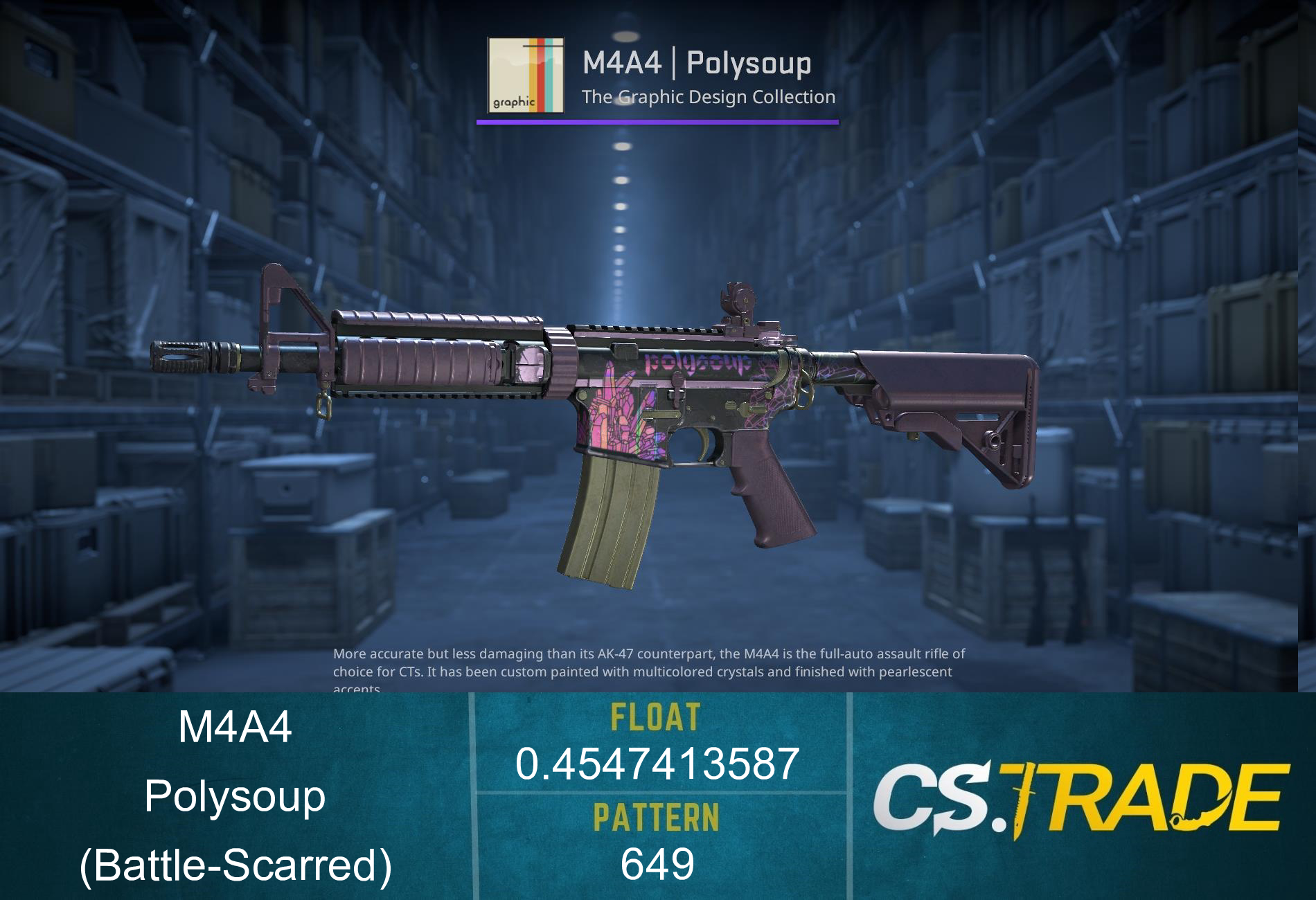 M4A4 | Polysoup (Battle-Scarred) Screenshot