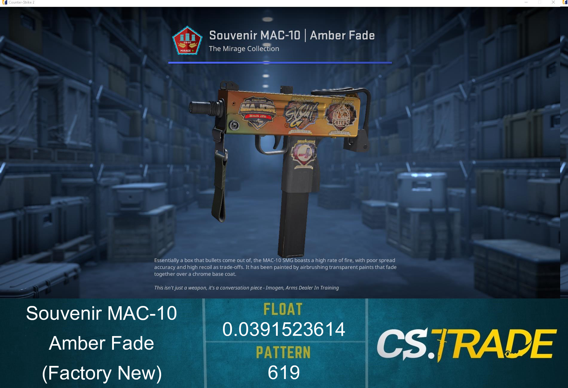 MAC-10 | Amber Fade (Factory New) Screenshot