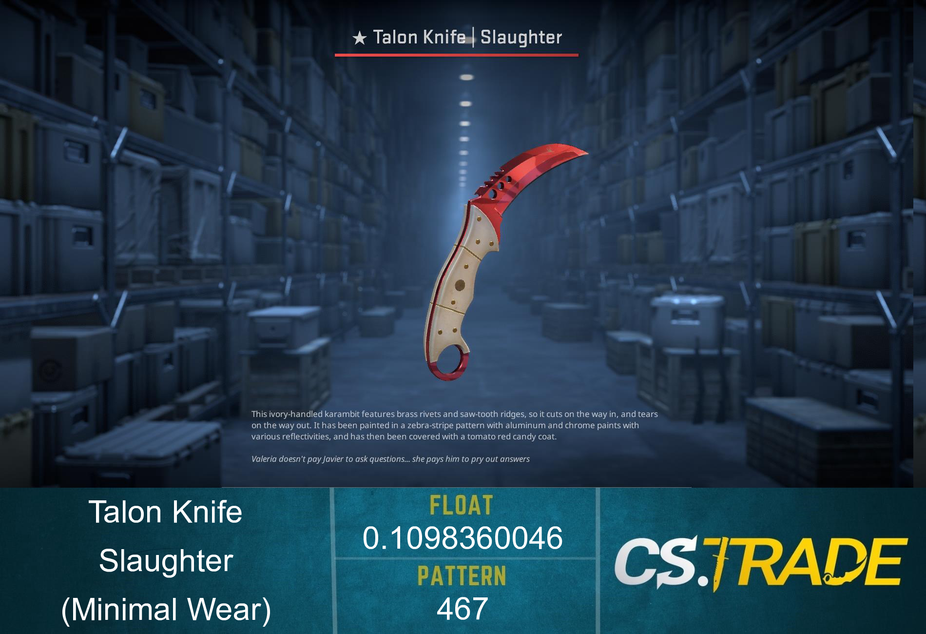 ★ Talon Knife | Slaughter (Factory New) Screenshot