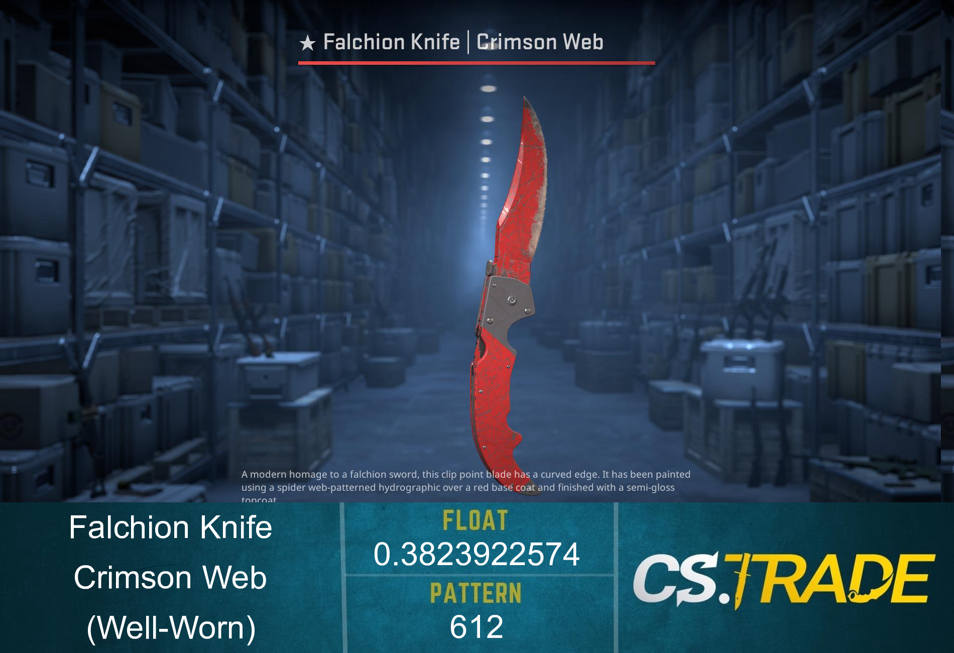 ★ Falchion Knife | Crimson Web (Well-Worn) Screenshot