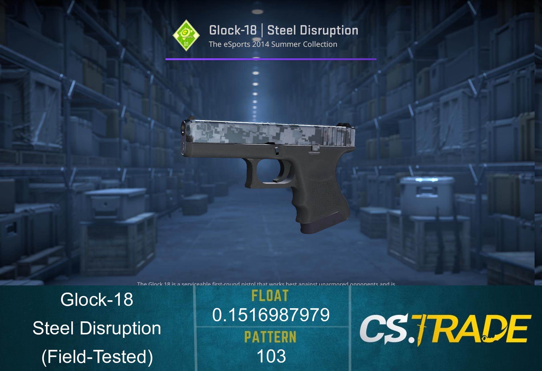 Glock-18 | Steel Disruption (Field-Tested) Screenshot