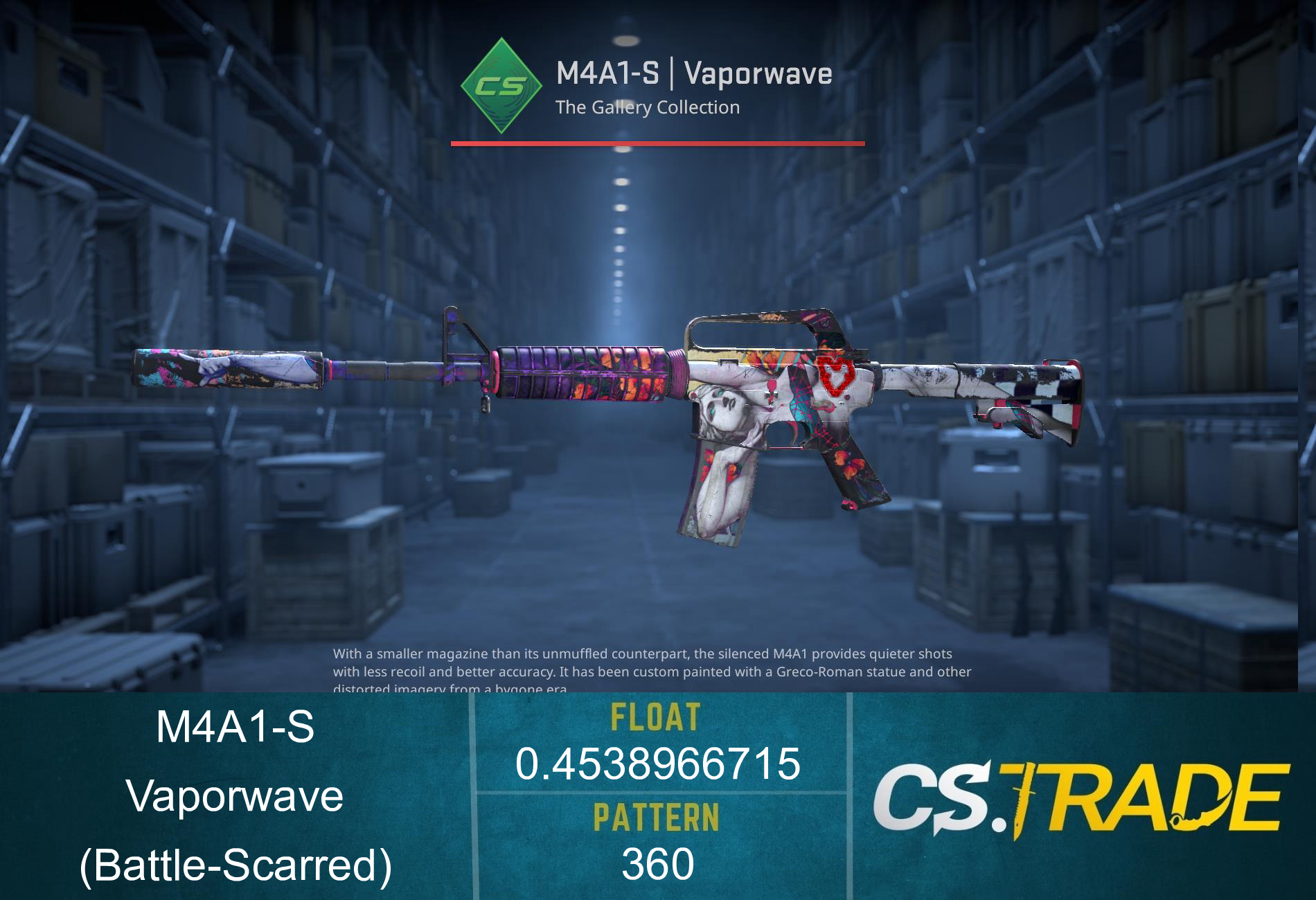 StatTrak™ M4A1-S | Vaporwave (Battle-Scarred) Screenshot