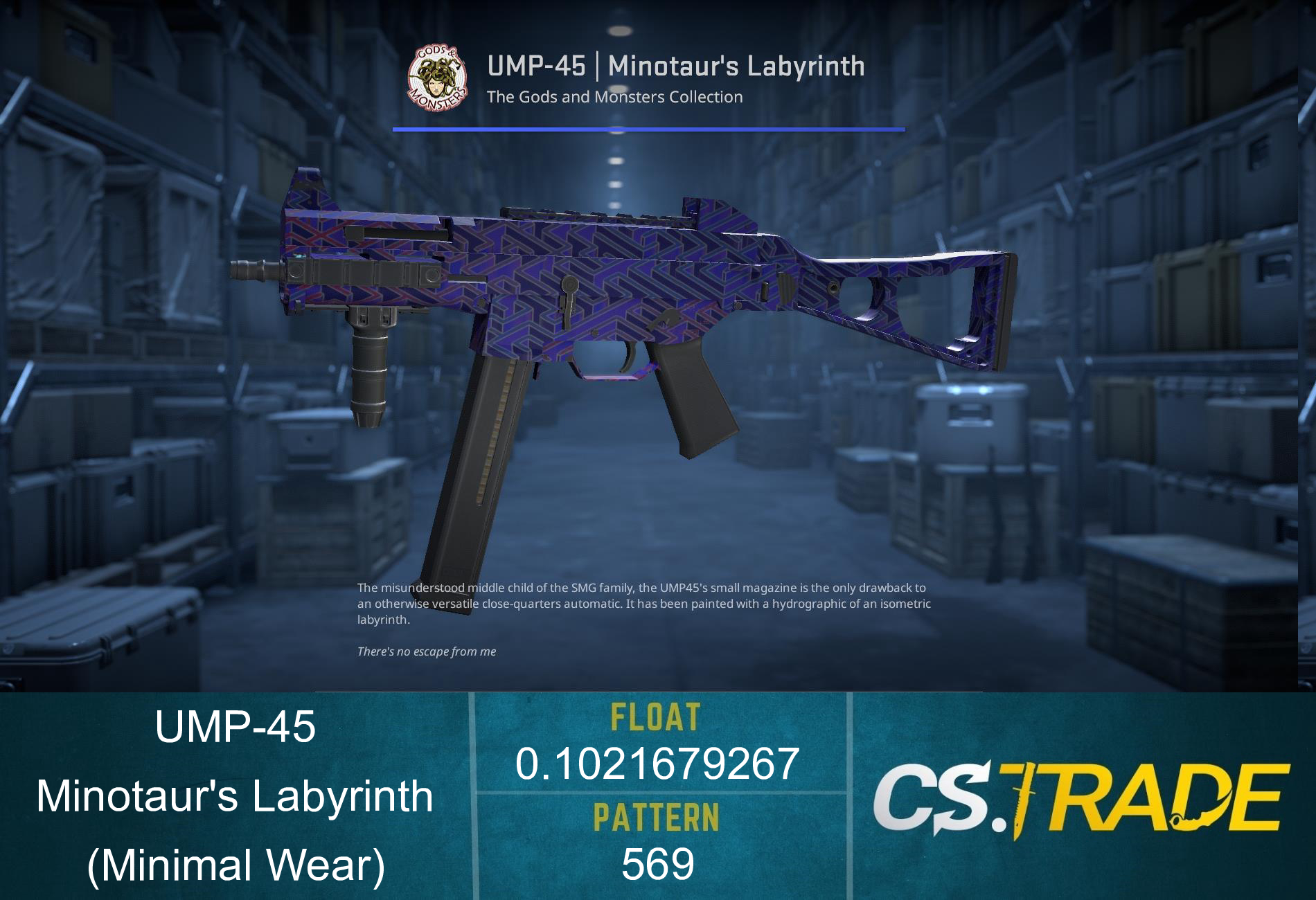 UMP-45 | Minotaur's Labyrinth (Well-Worn) Screenshot