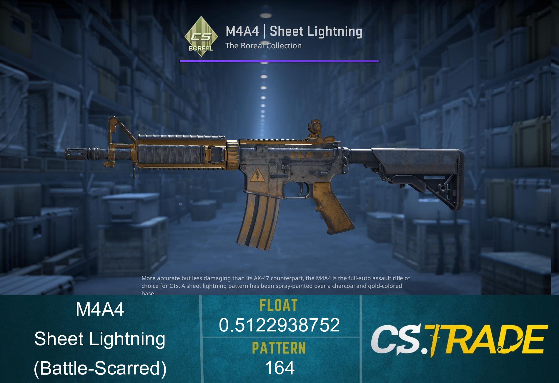 M4A4 | Sheet Lightning (Battle-Scarred) Screenshot