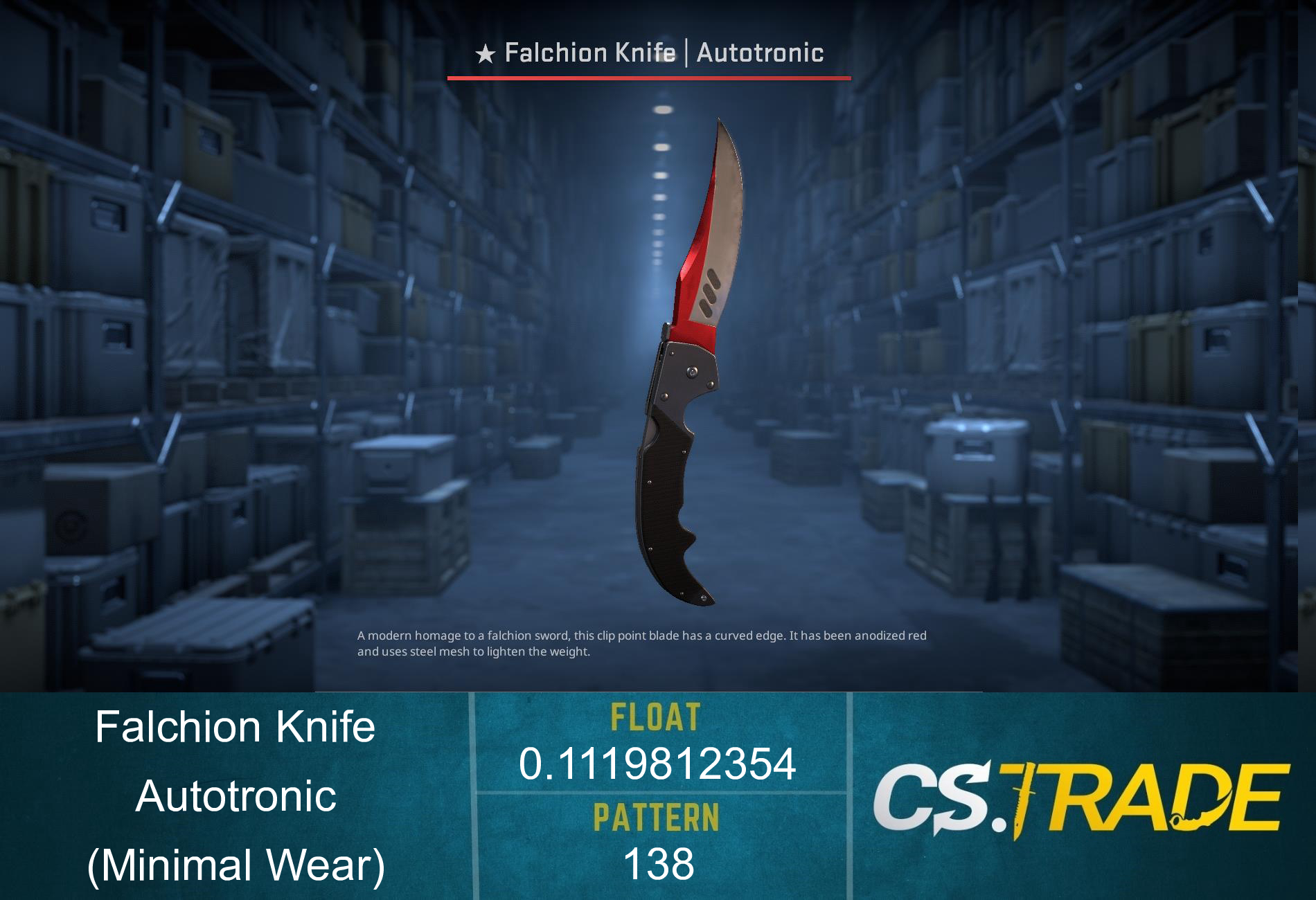 ★ StatTrak™ Falchion Knife | Autotronic (Minimal Wear) Screenshot