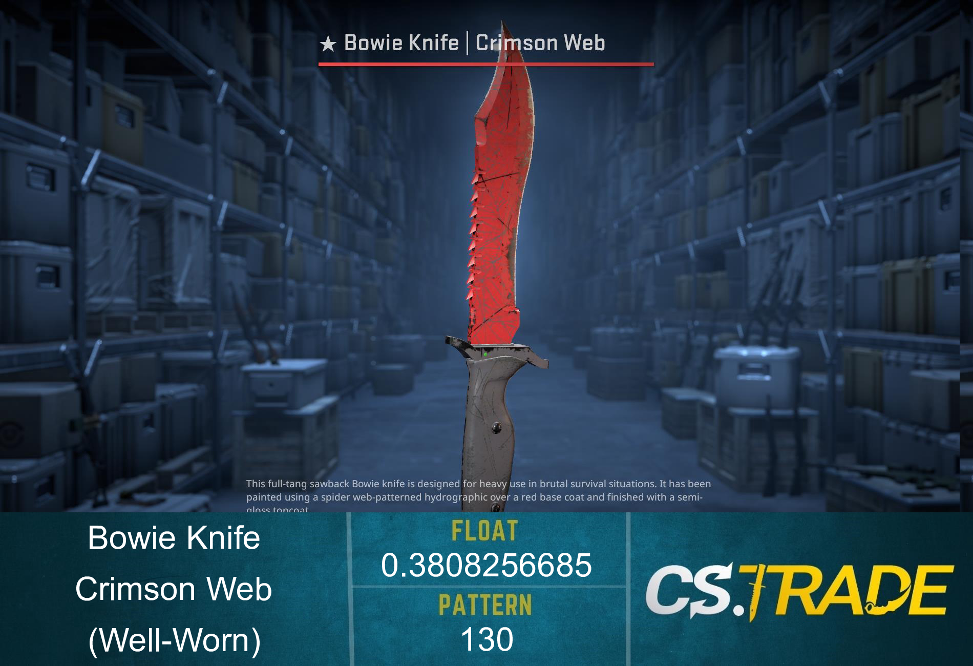 ★ Bowie Knife | Crimson Web (Well-Worn) Screenshot