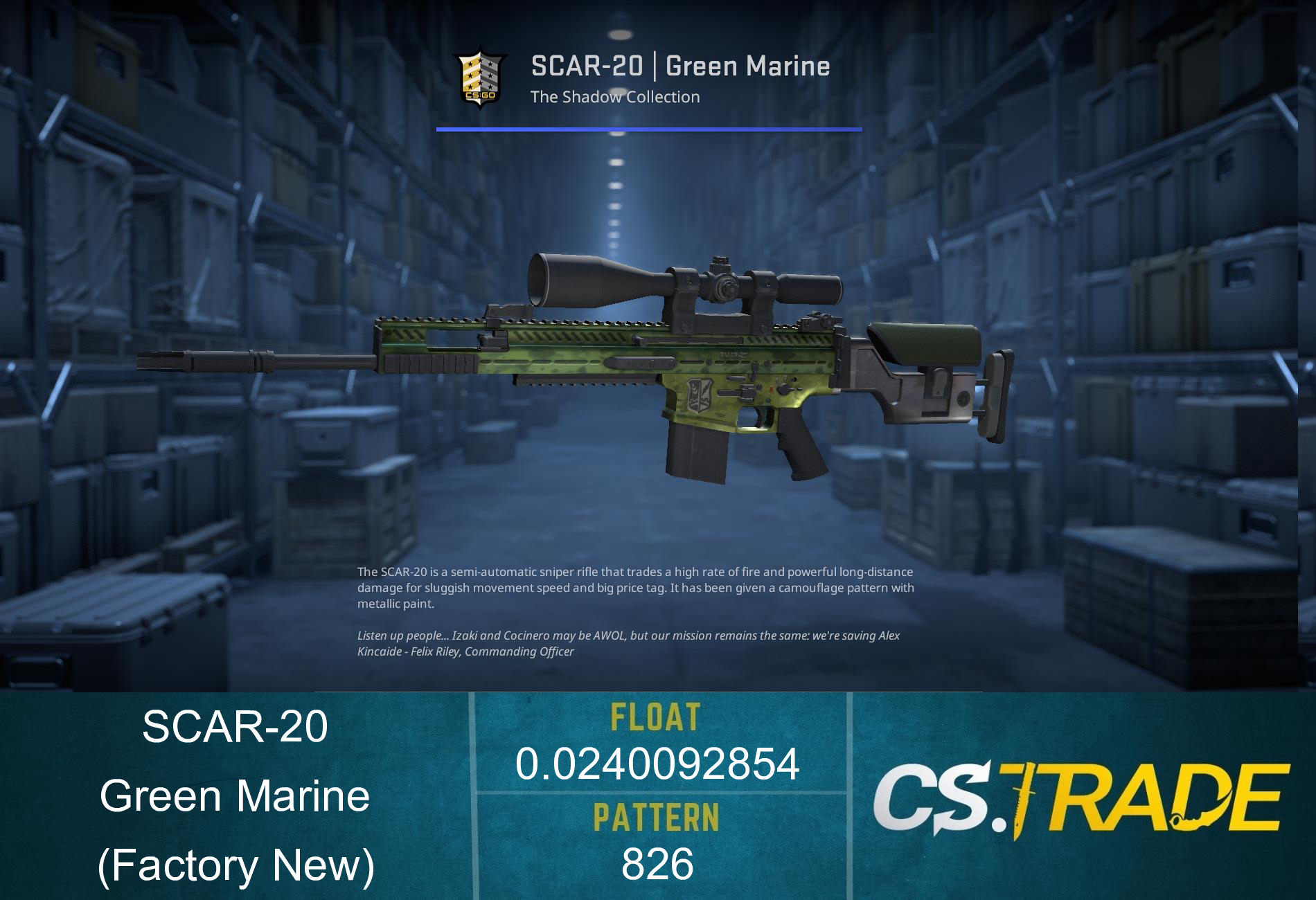 SCAR-20 | Green Marine (Factory New) Screenshot