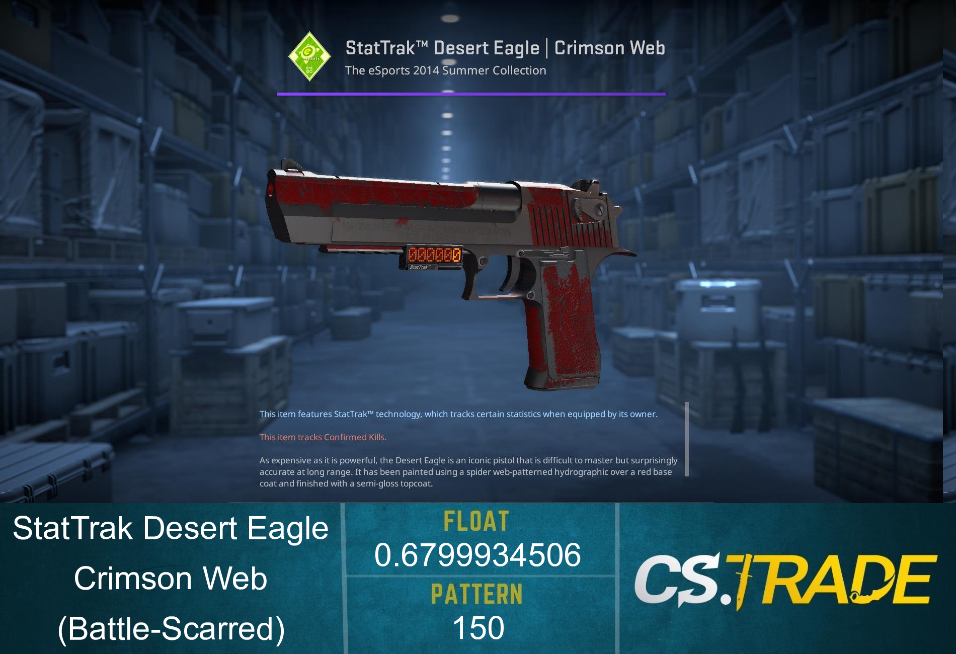 StatTrak™ Desert Eagle | Crimson Web (Battle-Scarred)