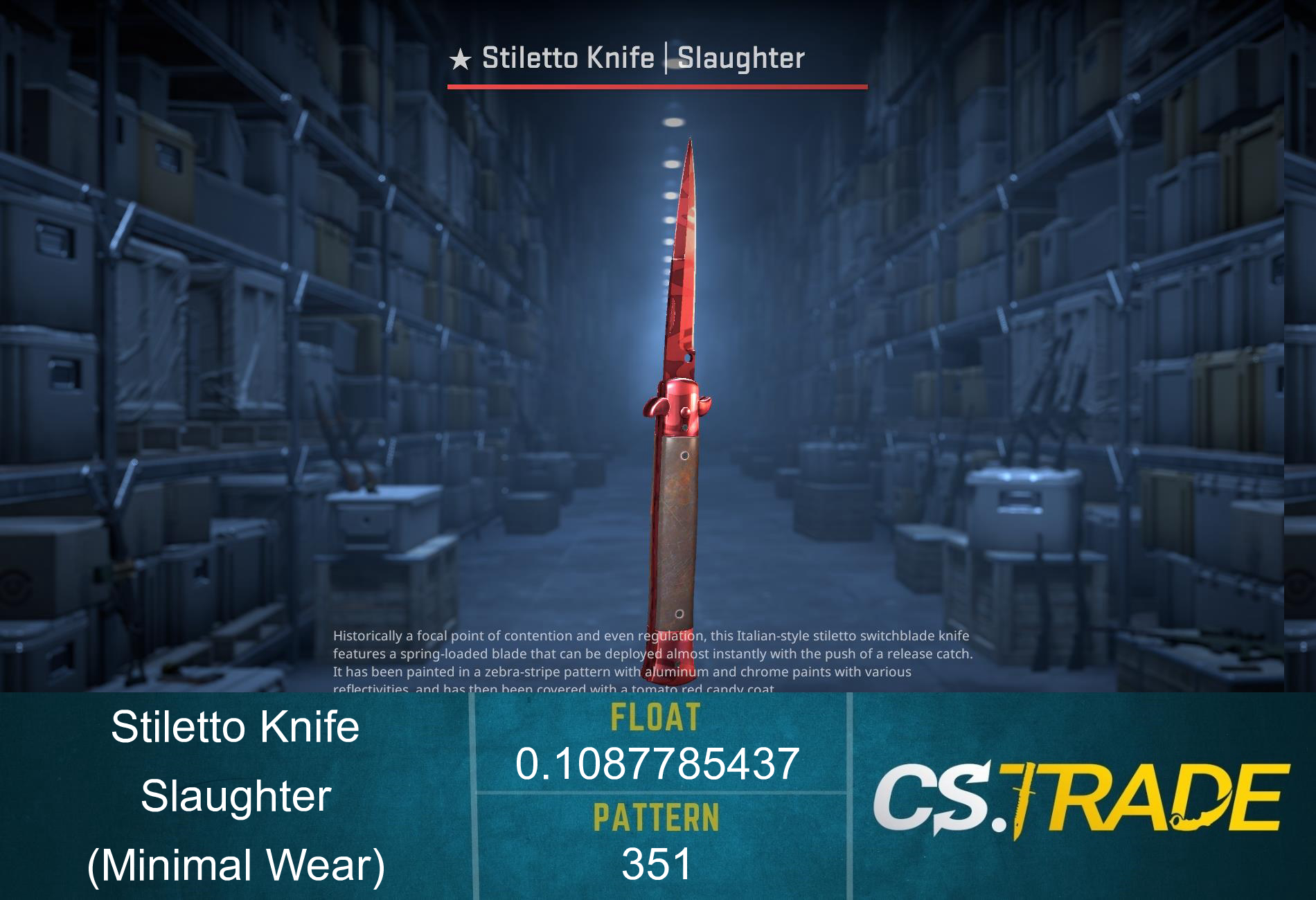 ★ StatTrak™ Stiletto Knife | Slaughter (Minimal Wear) Screenshot
