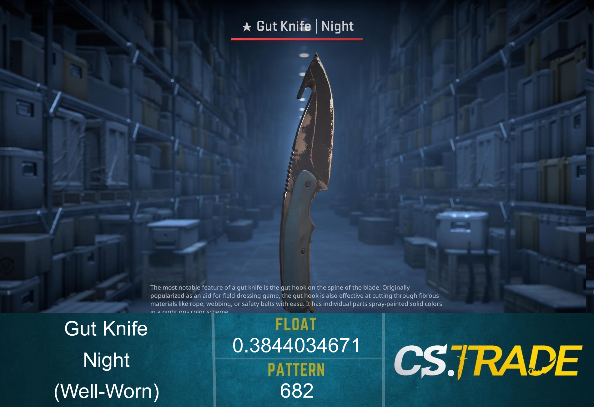 ★ Gut Knife | Night (Well-Worn) Screenshot