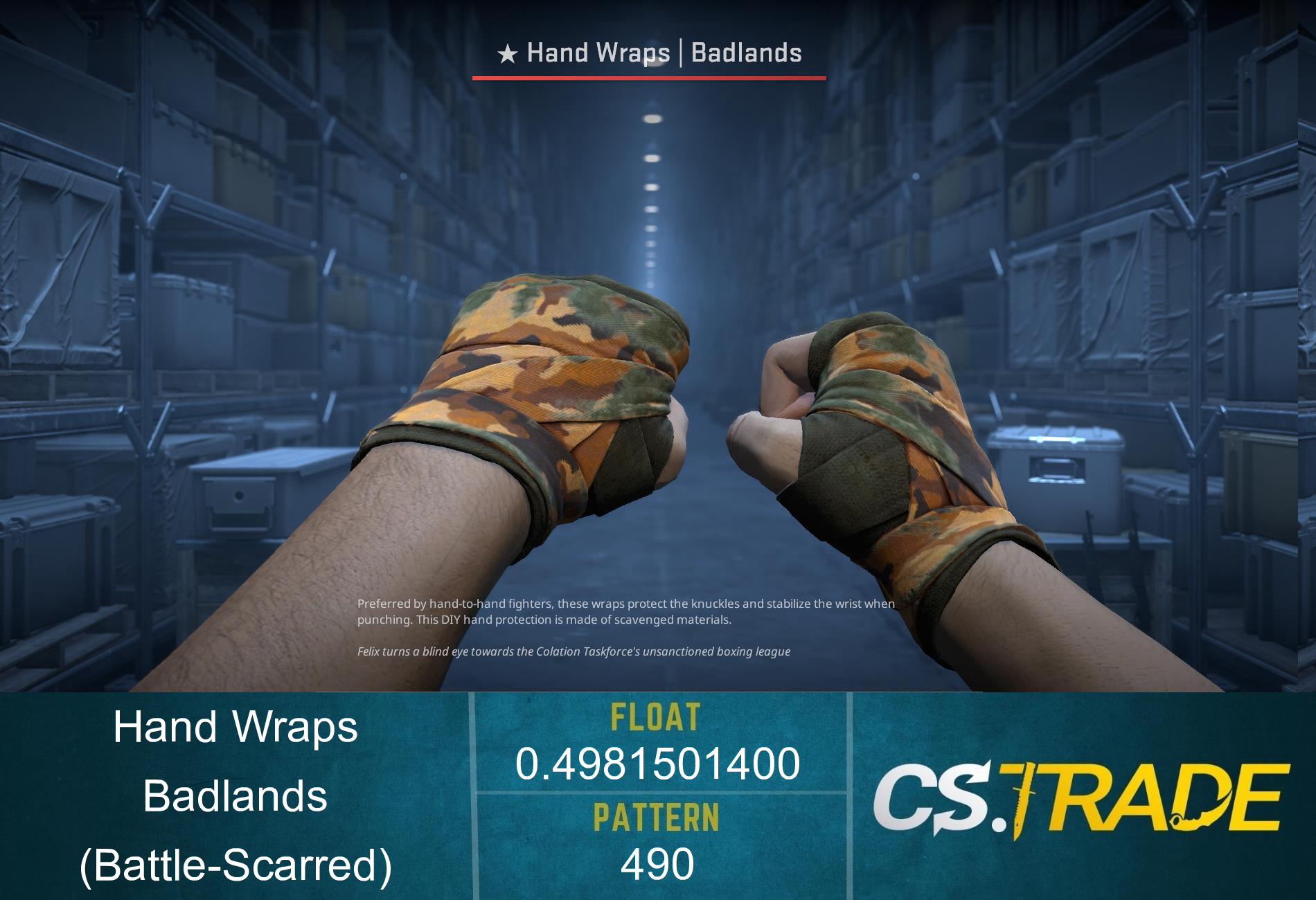 ★ Hand Wraps | Badlands (Battle-Scarred) Screenshot