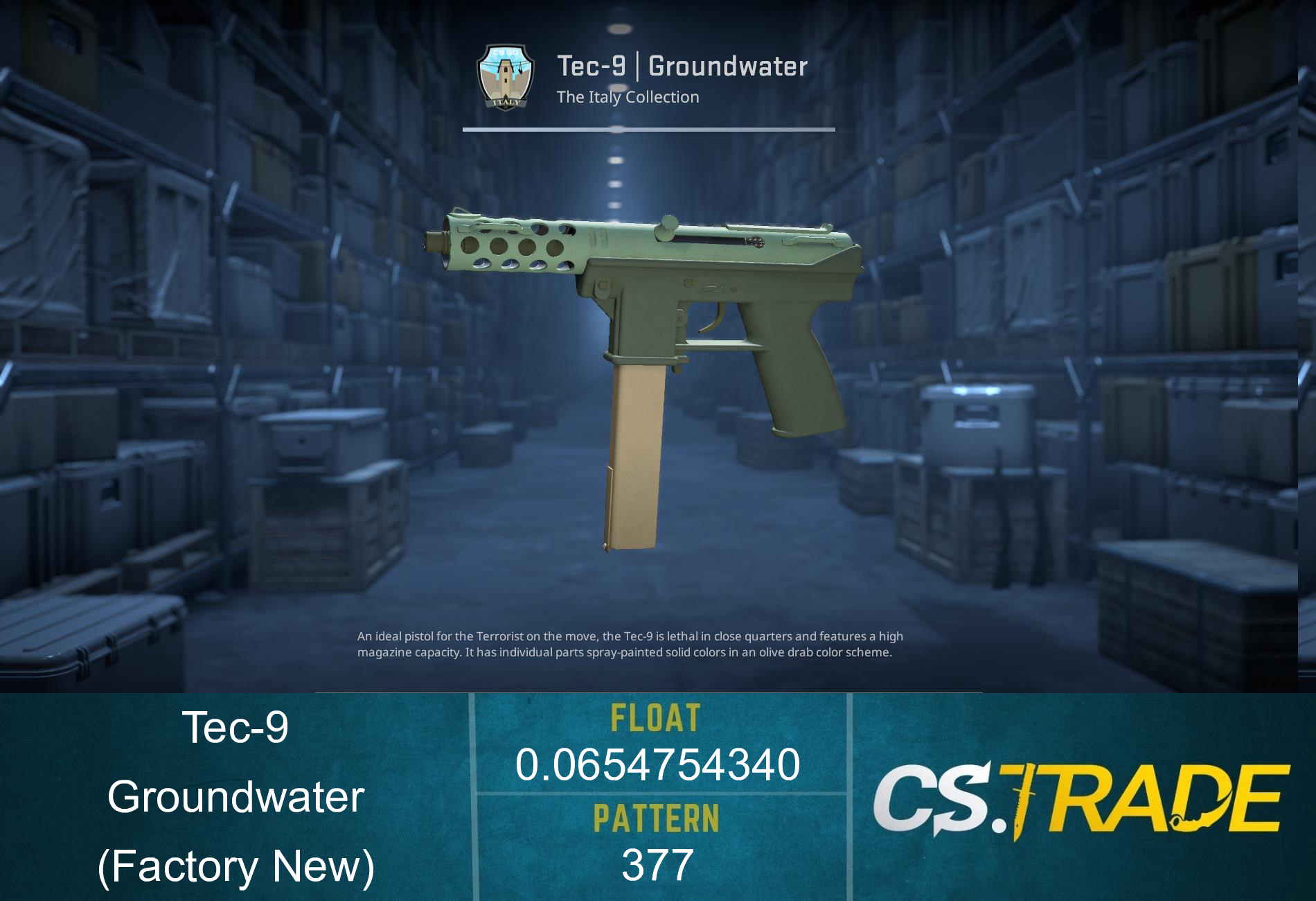 Tec-9 | Groundwater (Factory New) Screenshot