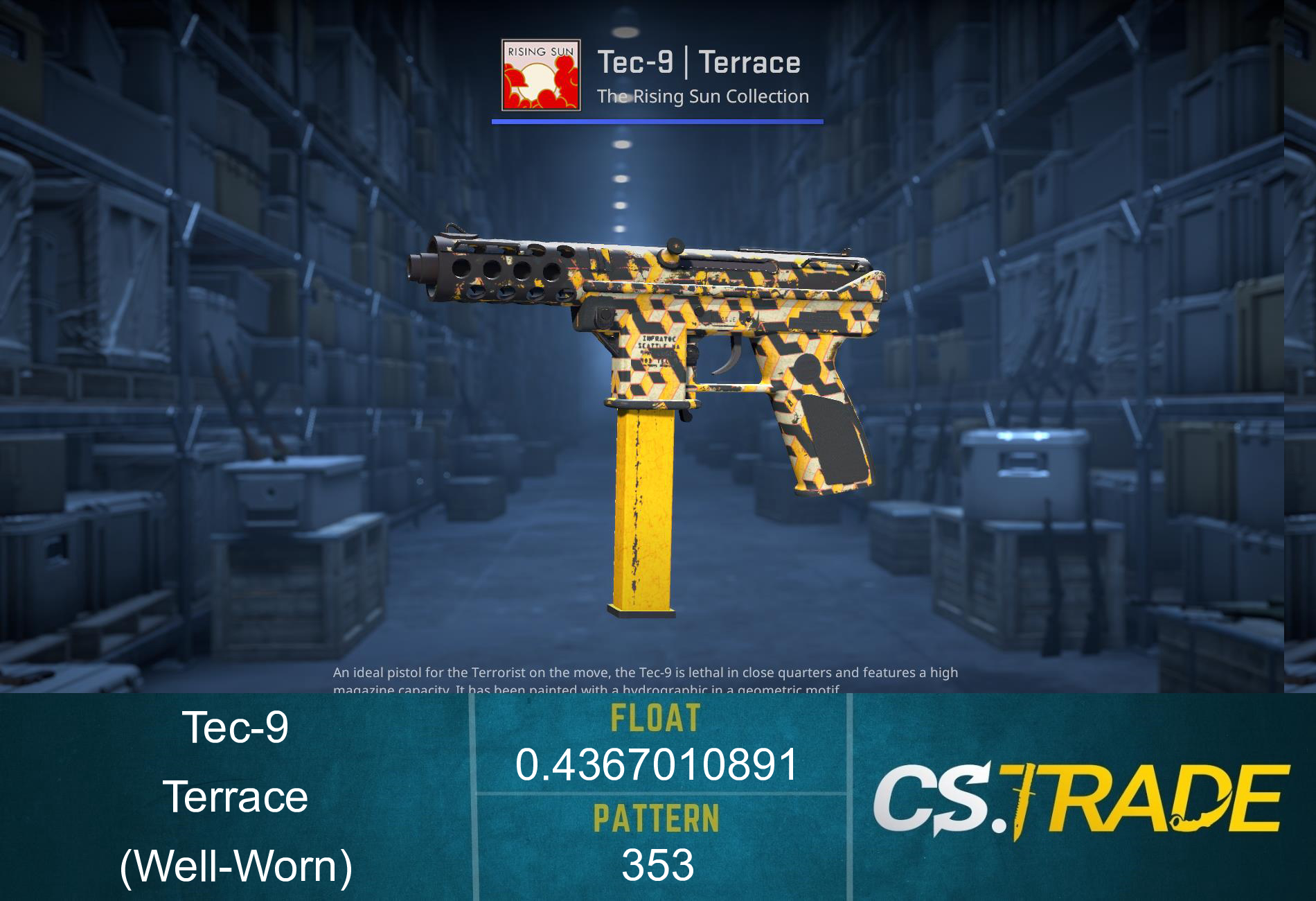 Tec-9 | Terrace (Well-Worn) Screenshot