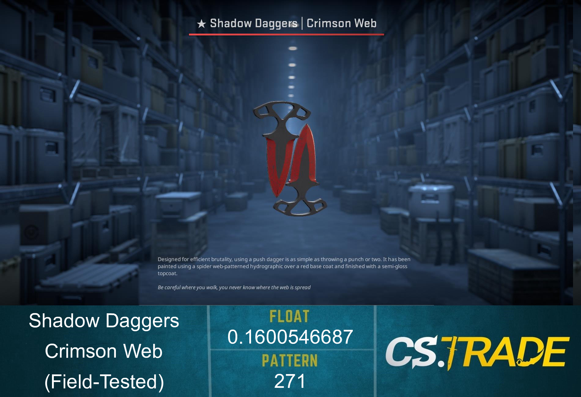 ★ Shadow Daggers | Crimson Web (Factory New) Screenshot