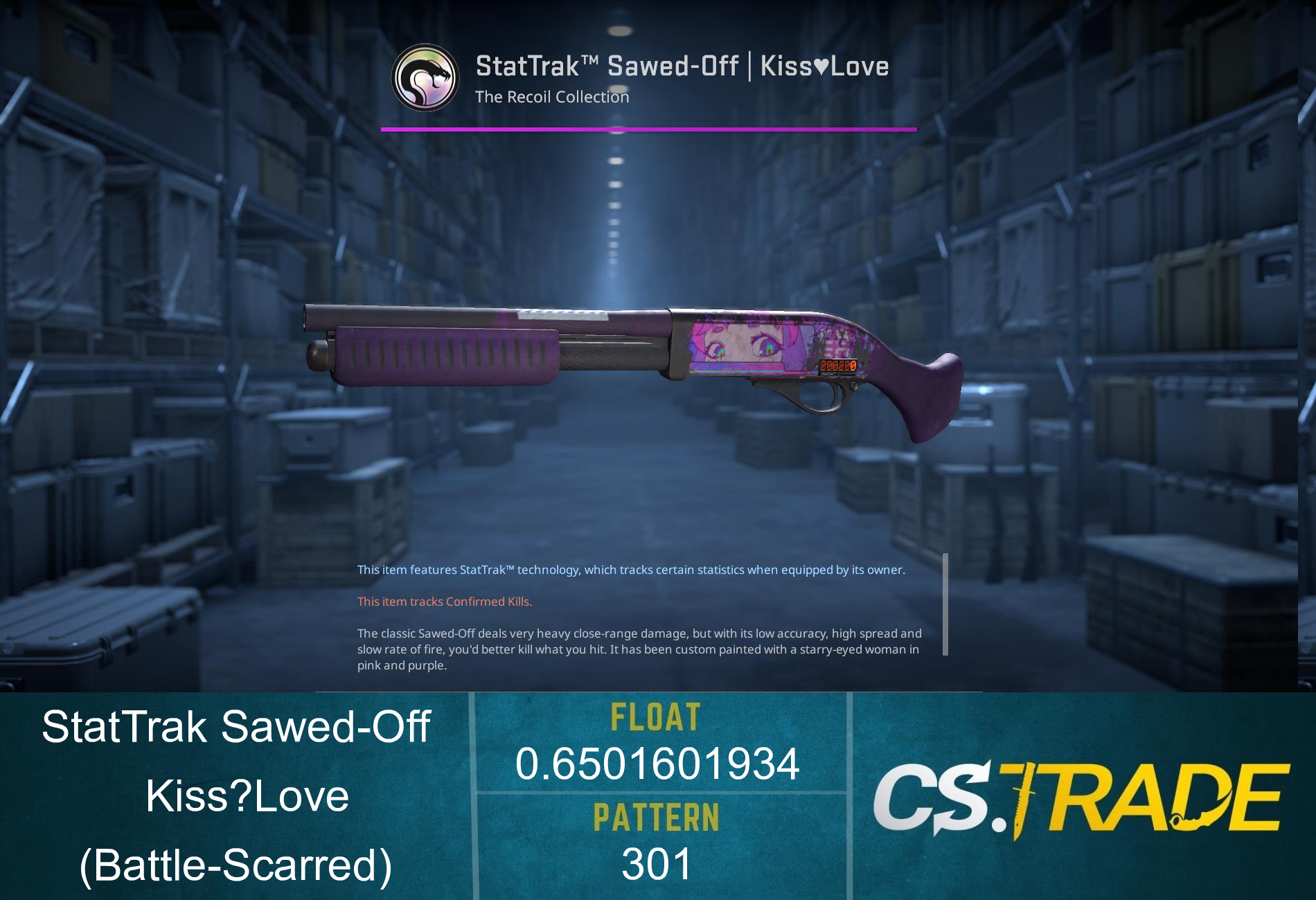 StatTrak™ Sawed-Off | Kiss♥Love (Battle-Scarred)