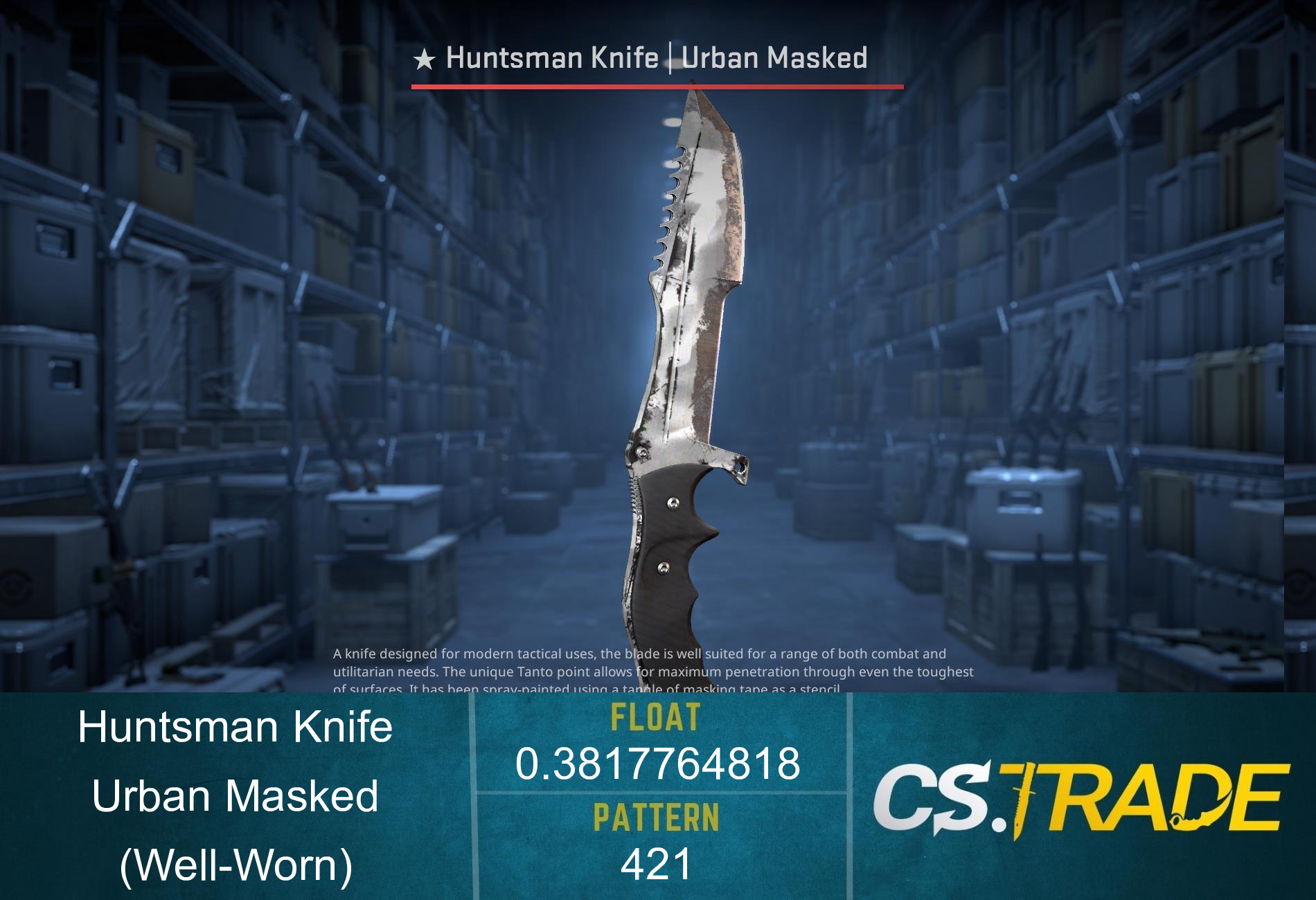 ★ Huntsman Knife | Urban Masked (Well-Worn) Screenshot
