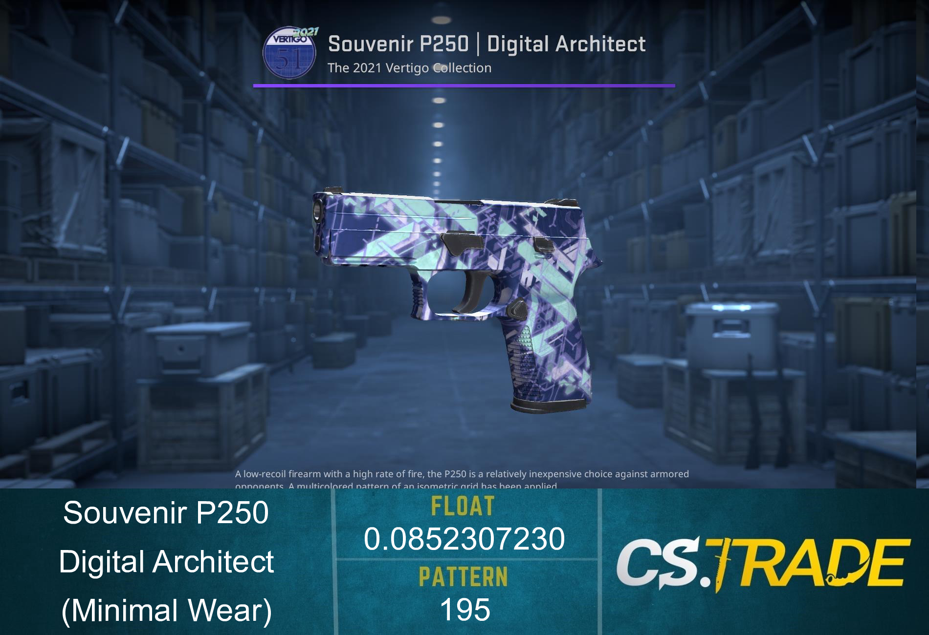 Souvenir P250 | Digital Architect (Minimal Wear) Screenshot