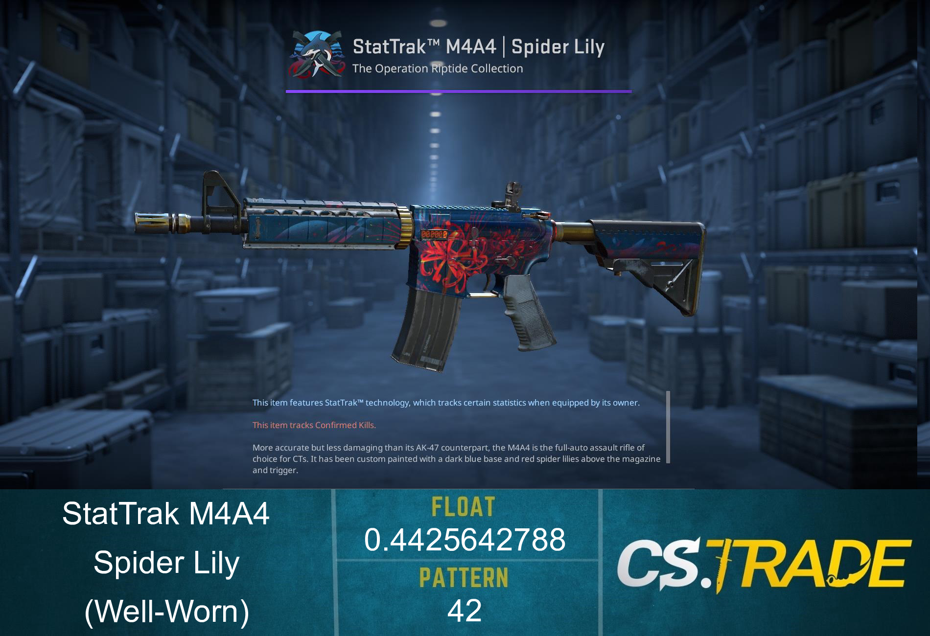 StatTrak™ M4A4 | Spider Lily (Well-Worn)