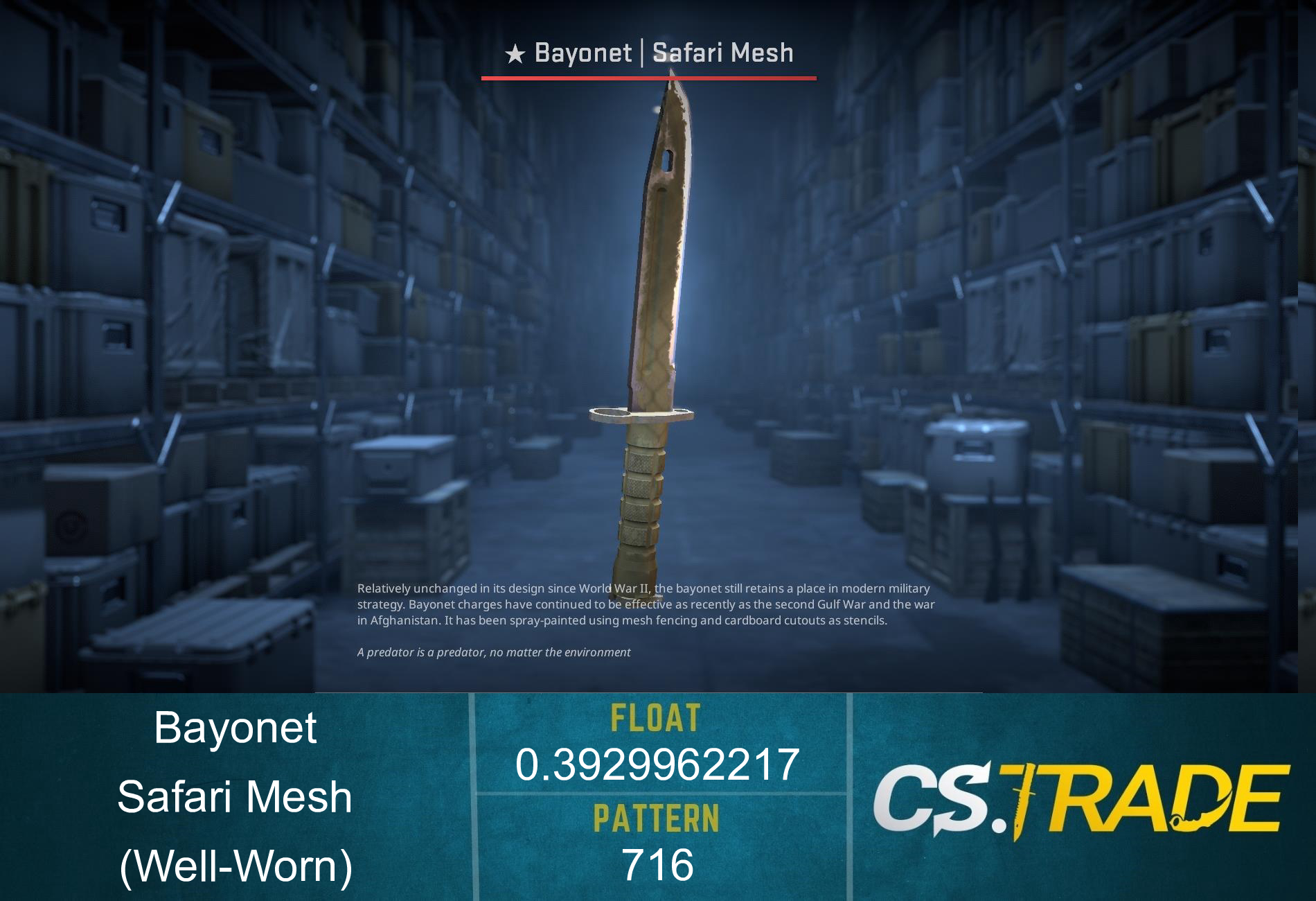 ★ Bayonet | Safari Mesh (Factory New) Screenshot