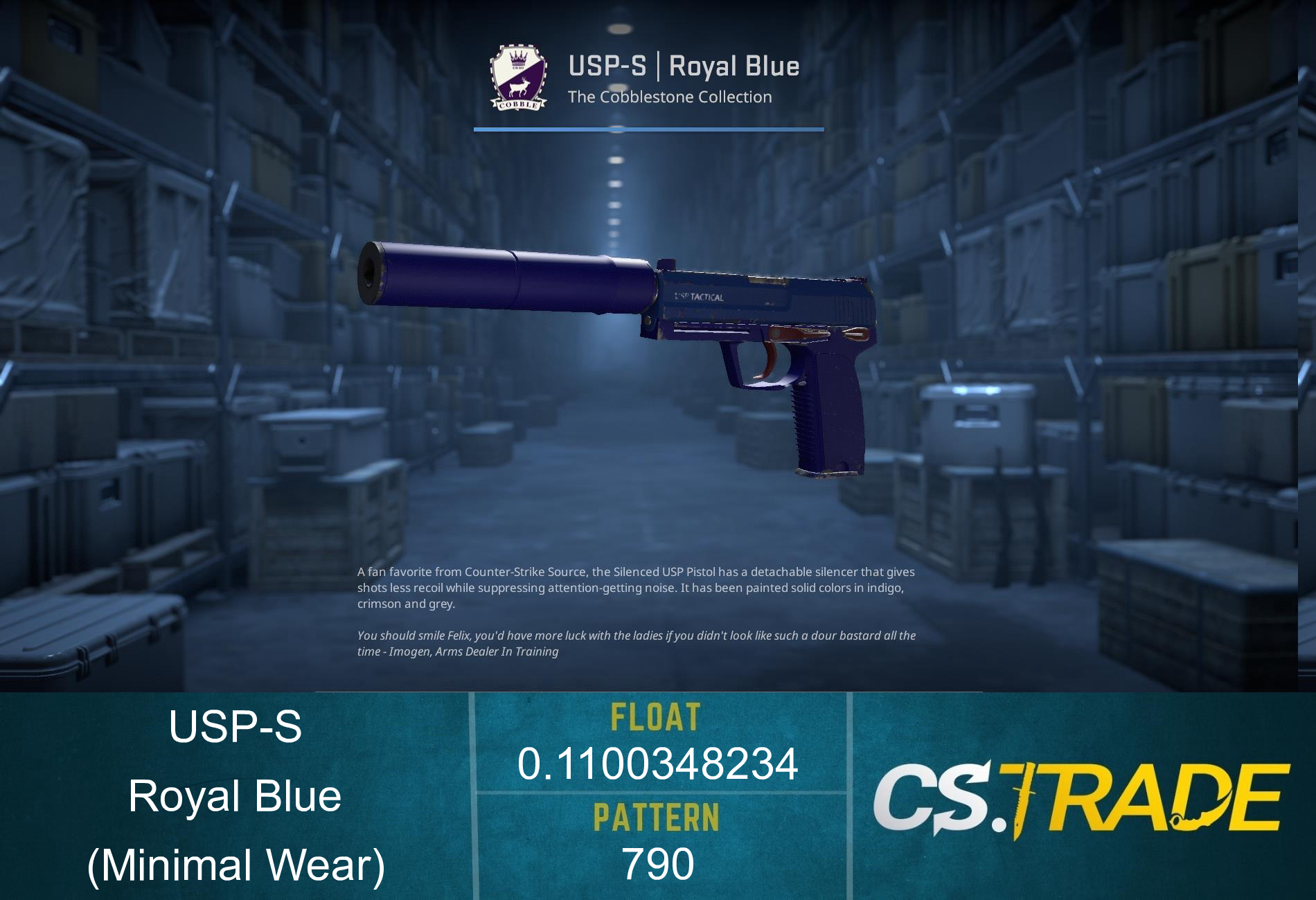 USP-S | Royal Blue (Minimal Wear)