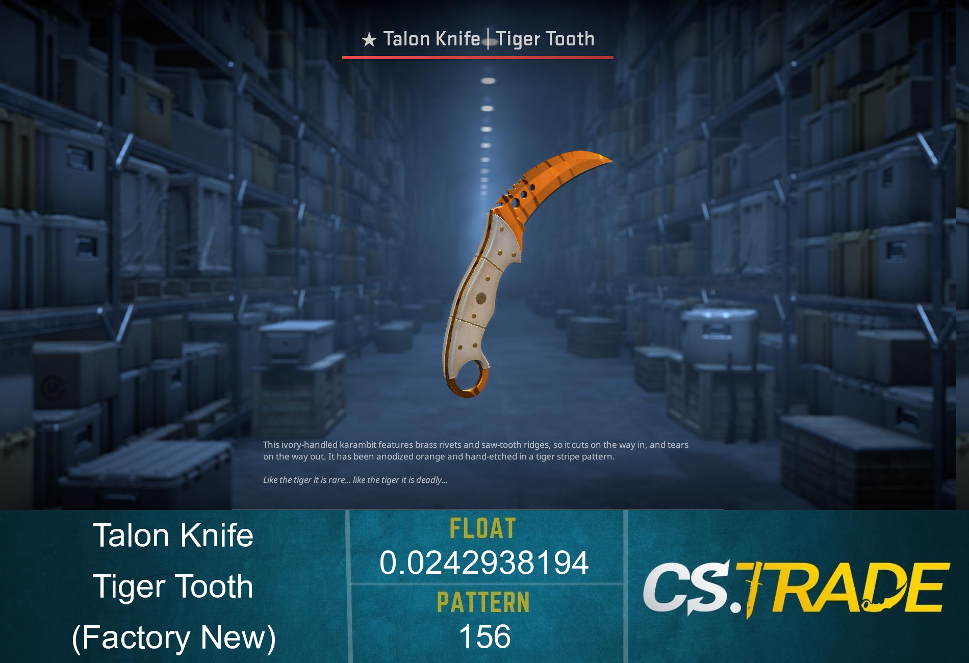 ★ Talon Knife | Tiger Tooth (Factory New) Screenshot